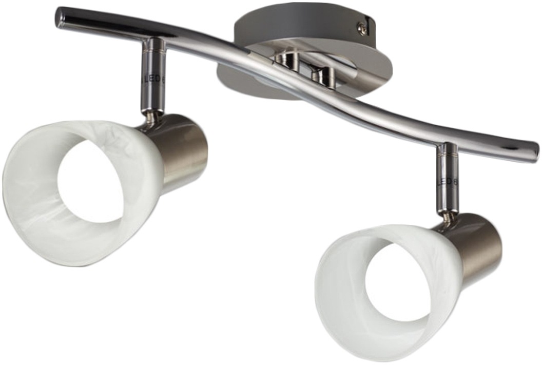 B.K.Licht LED Deckenstrahler, 2 flammig, Leuchtmittel E14 | Leuchtmittel wechselbar, LED Deckenlampe, Wohnzimmer, schwenkbar, Metall, Glas, inkl. 5W 470lm