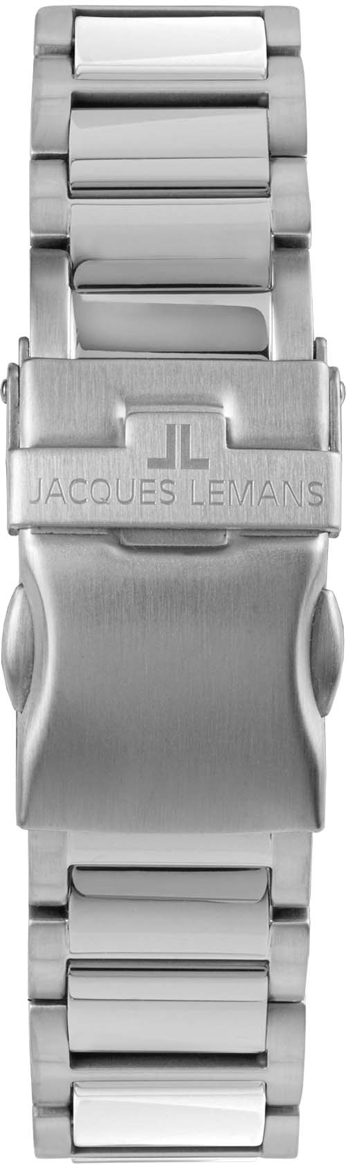Jacques Lemans Keramikuhr »Liverpool, 42-12J«, Quarzuhr, Armbanduhr, Damenuhr, Datum, Edelstahlarmband,Keramik