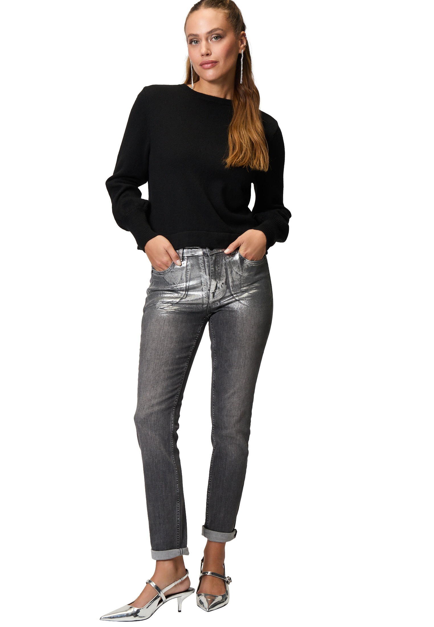 Zero Slim-fit-Jeans »zero Jeans grau Style SEATTLE Slim Leg 30 Inch«