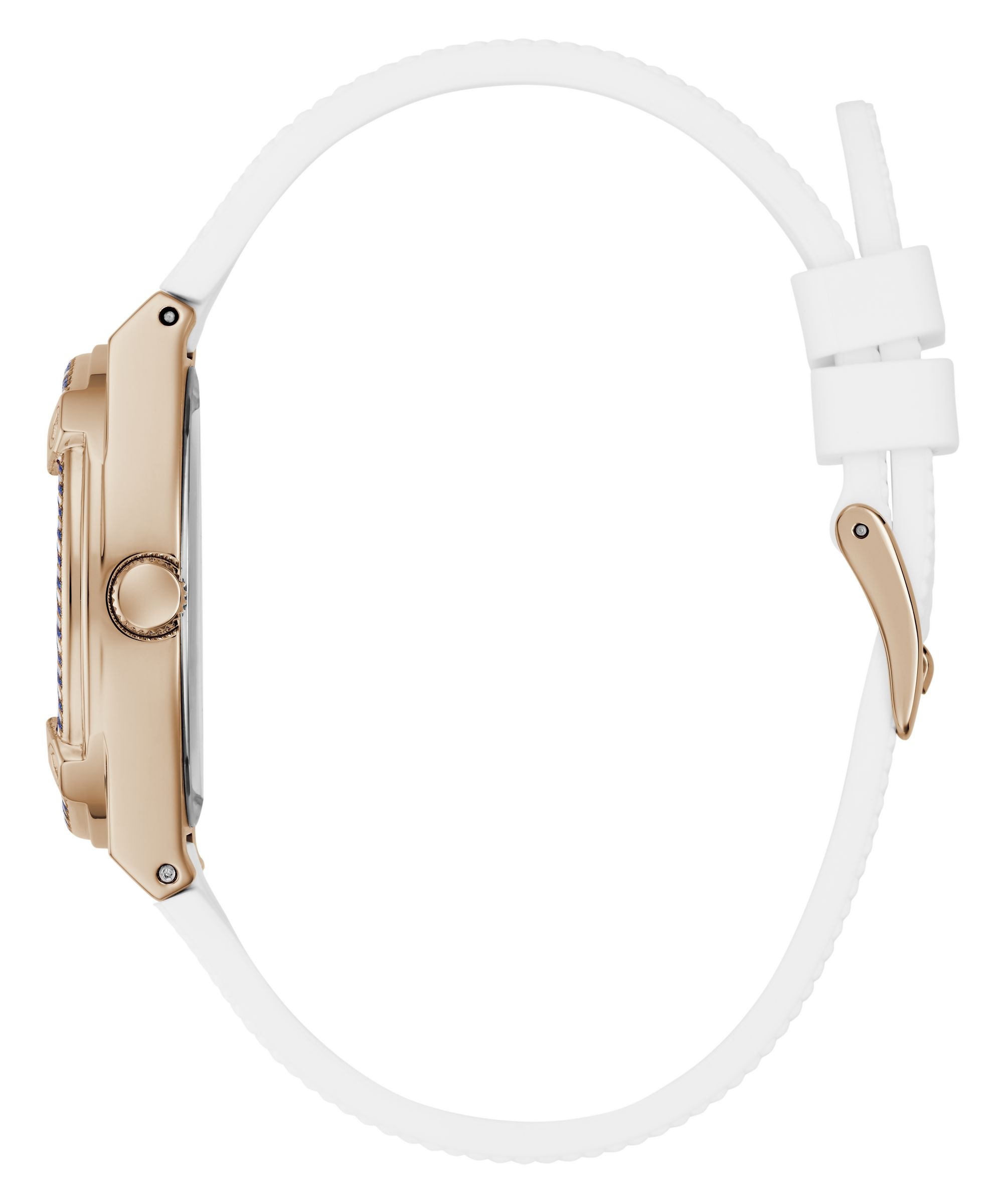 Guess Multifunktionsuhr »SAYLOR« Quarzuhr, Armbanduhr, Damenuhr, Silikonarmband, analog, Wochentag, Tag