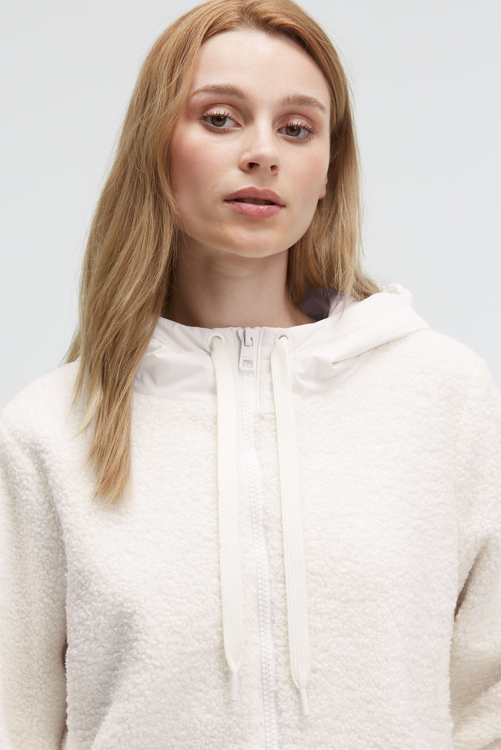 SOCCX Kurzmantel in Bouclé-Strick-Optik