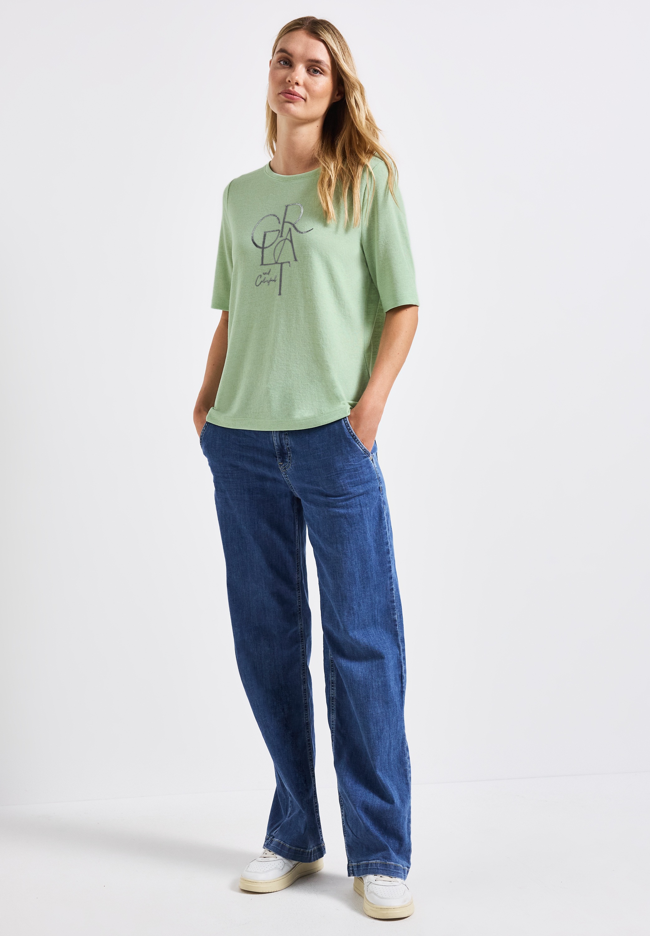 Thumbnail - STREET ONE Rundhalsshirt mit Rundhalsausschnitt