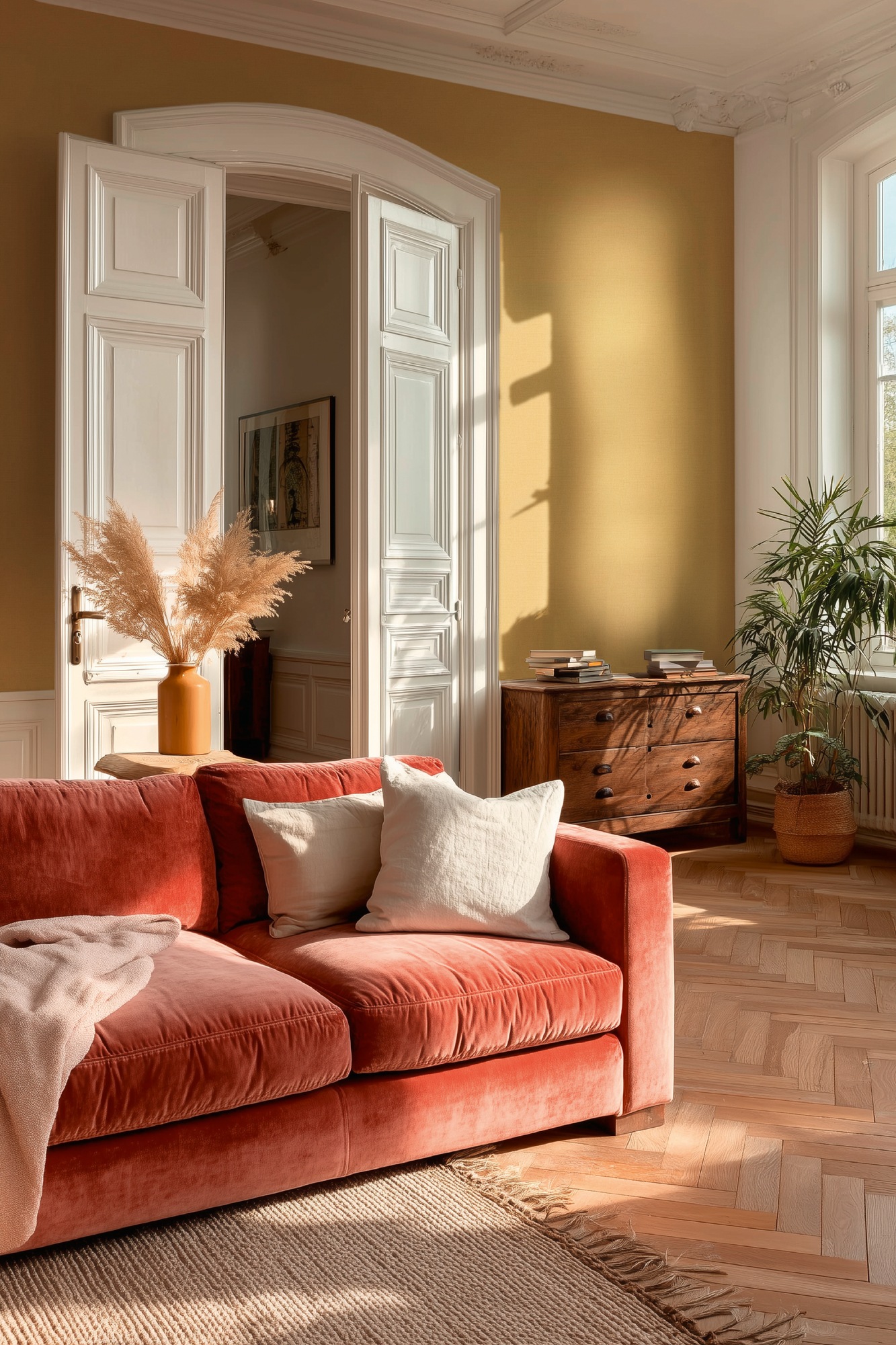 living walls Vliestapete »Vibes & Styles Mila – Natural Linen Vliestapete« uni leicht strukturiert Feine Textiloptik mit dezenter Struktur für eine wohnliche Atmosphäre