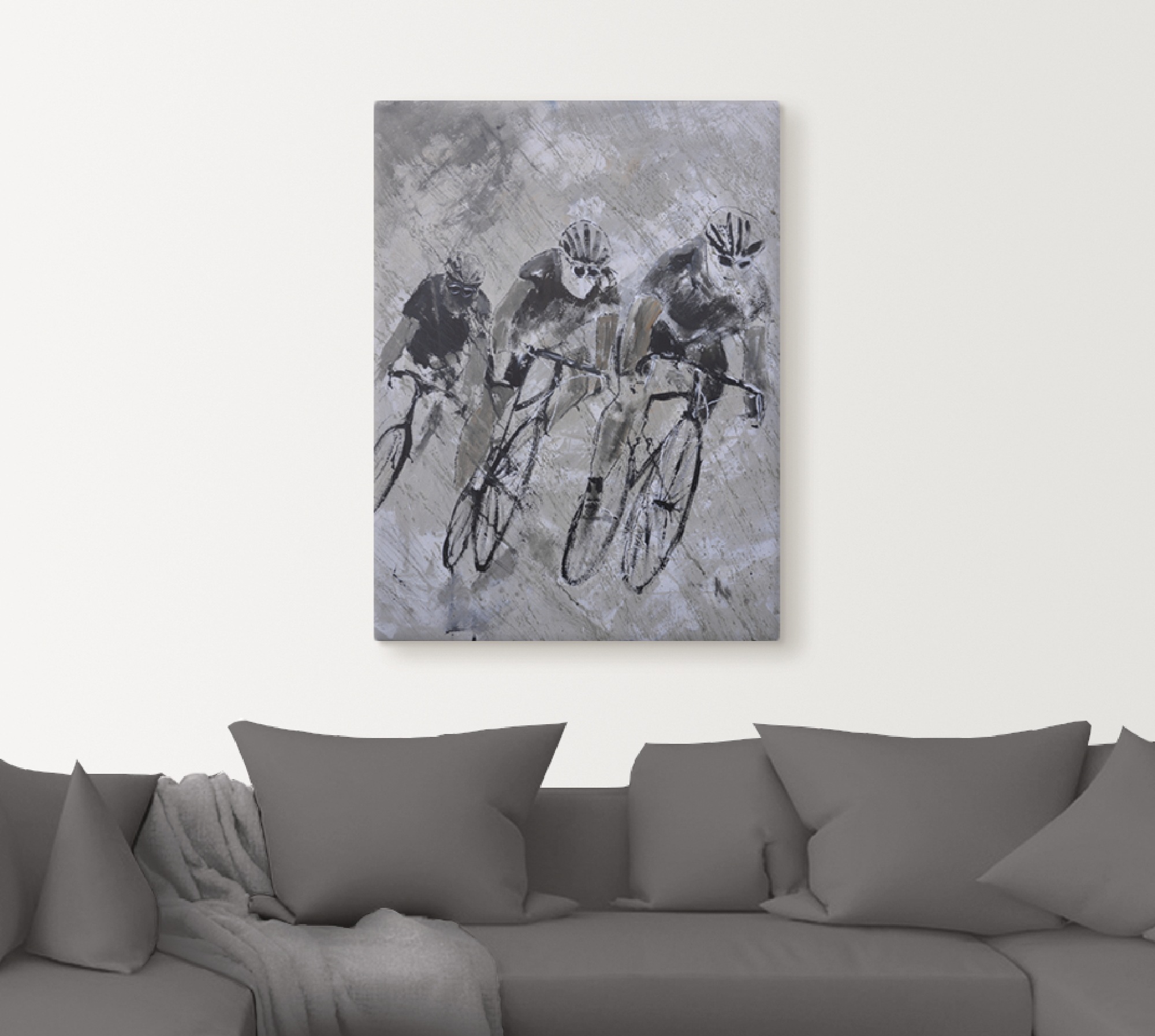 Artland Wandbild »Fahrrad fahren im Regen«, Fahrräder, (1 St.), als Alubild, Outdoorbild, Leinwandbild, Poster in verschied. Größen