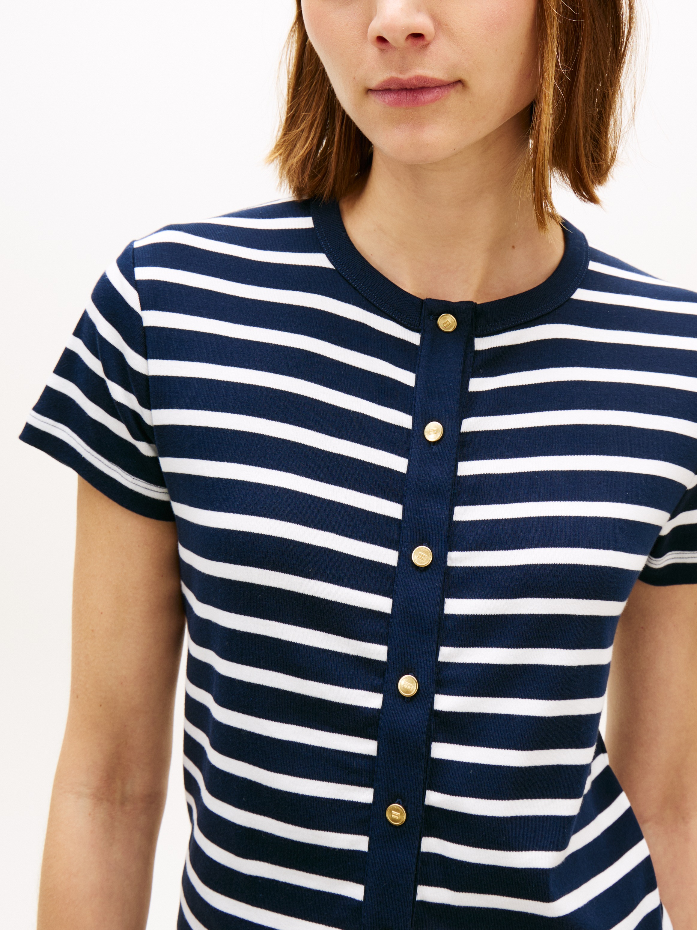 Tommy Hilfiger Kurzarmshirt "GOLD BUTTON SLIM SS TEE" günstig online kaufen