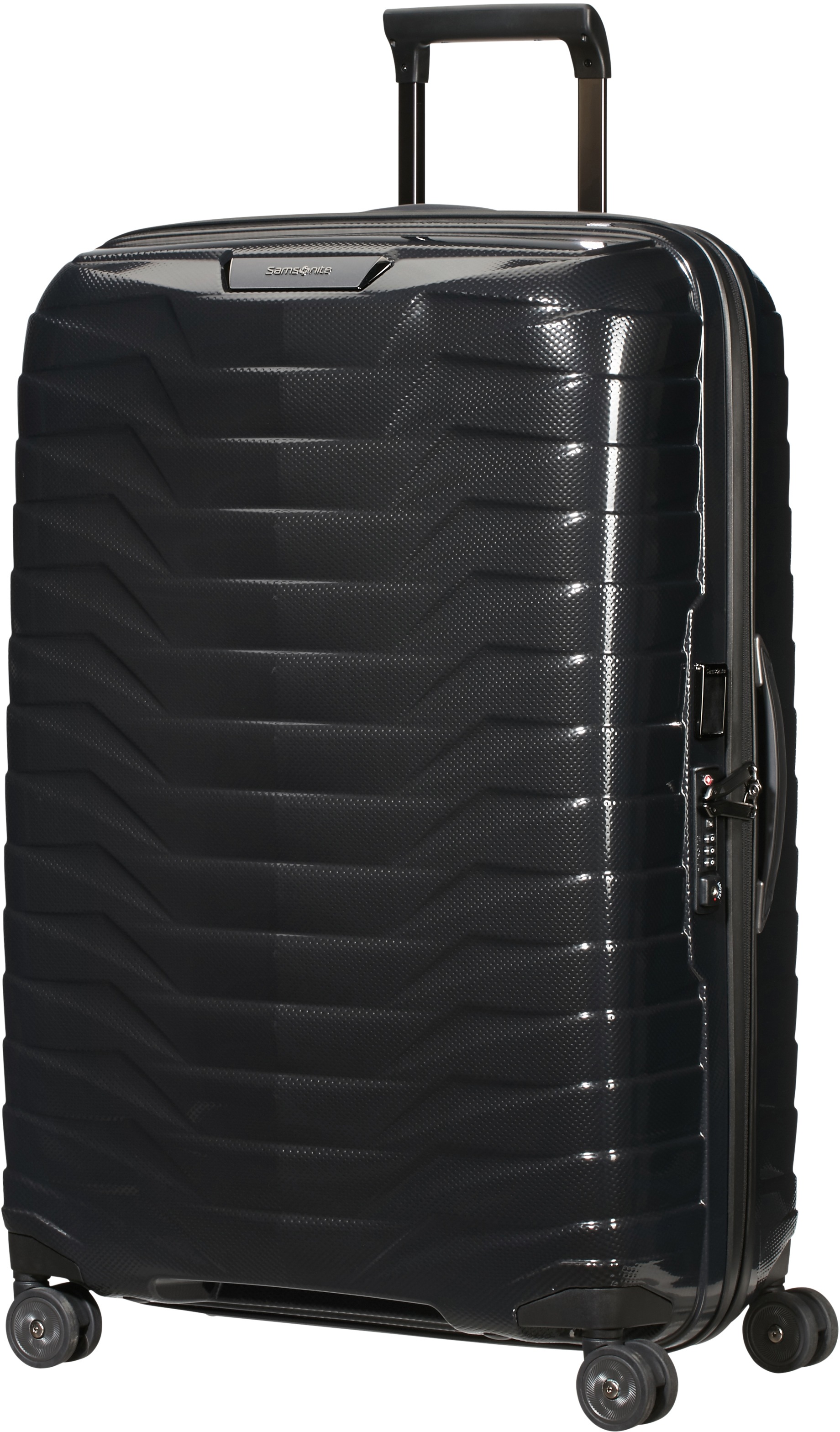 Hartschalen-Trolley SAMSONITE "PROXIS, verschiedene Größen und Farben", Gr. B/H/T: 51cm x 75cm x 31cm 98 l, schwarz, Polypropylen, unifarben, festlich, Koffer, Trolley Reisegepäck Hartschalenkoffer Reisekoffer TSA-Zahlenschloss 9