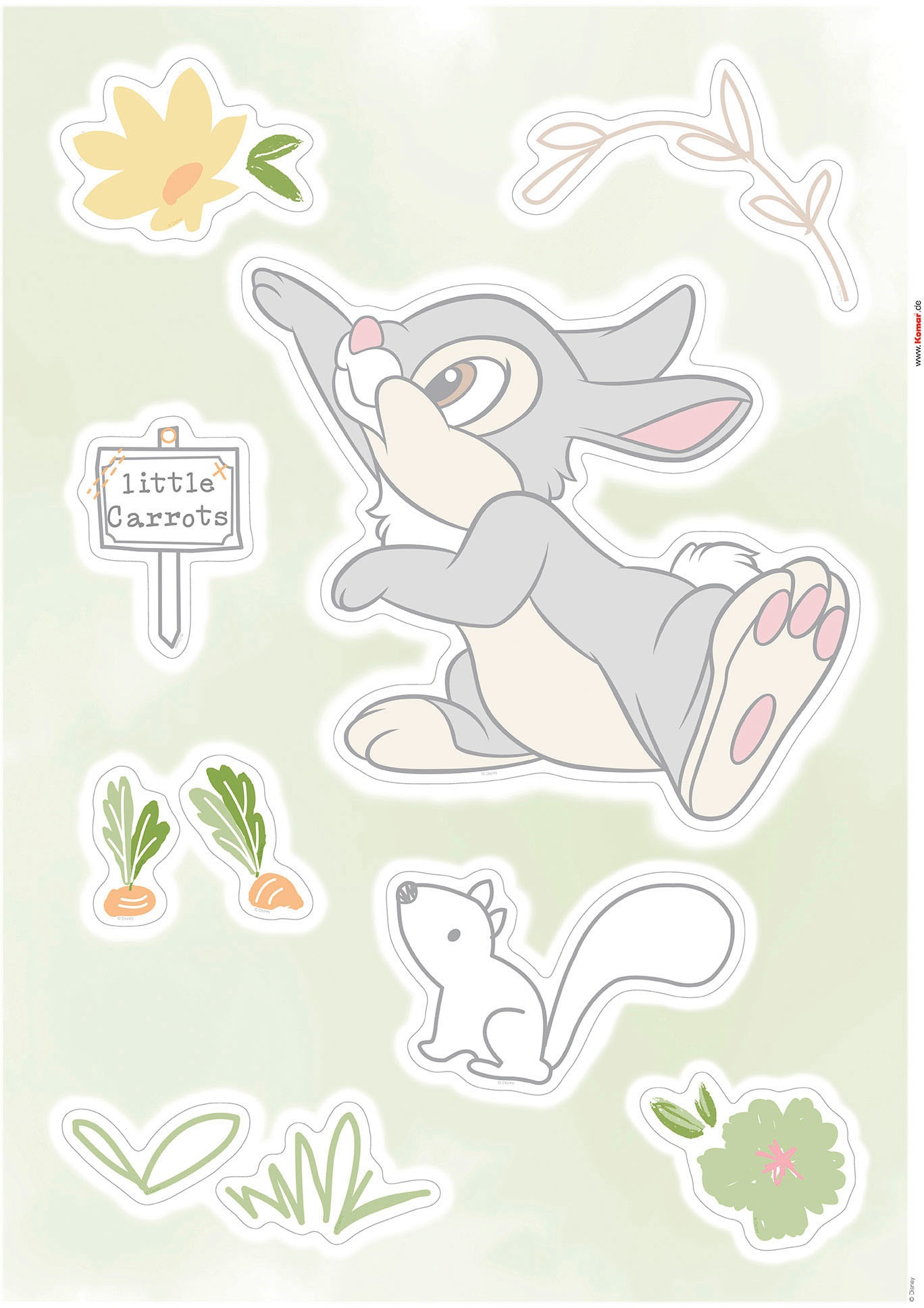 Komar Wandtattoo »Thumper Growing Carrots - Größe 50 x 70 cm«, (19 St.), selbstklebend, Wandsticker, Kinderzimmer