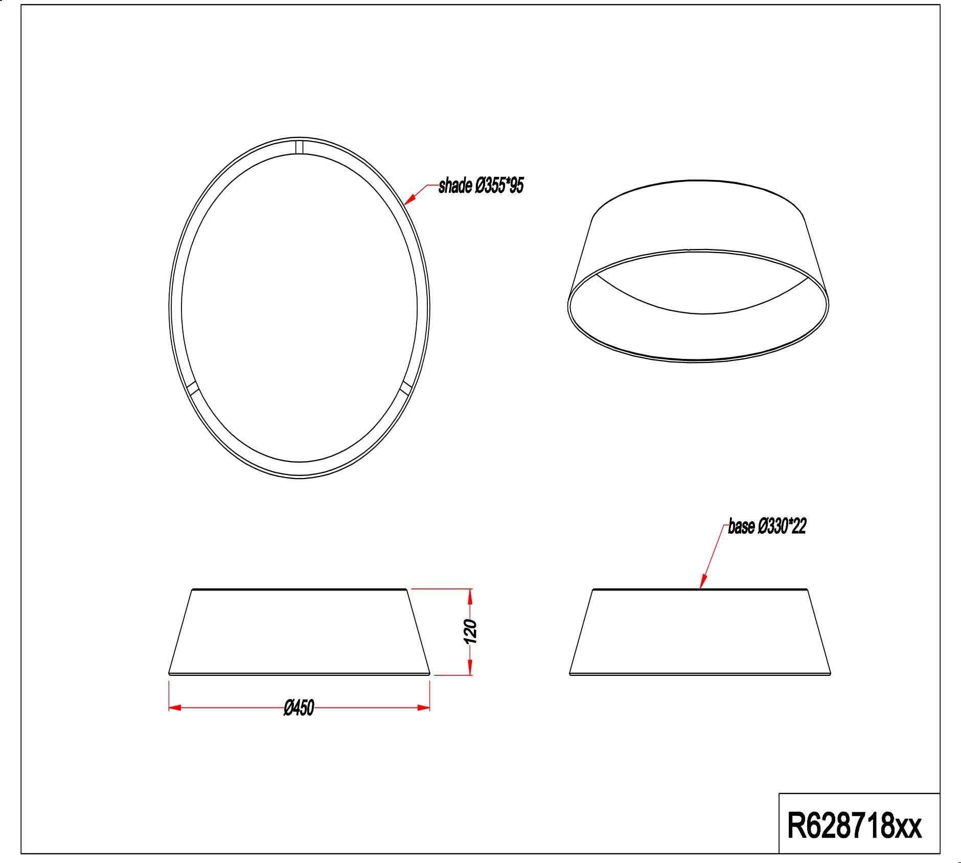 REALITY Leuchten LED Deckenleuchte »Ponts«, 1 flammig, Leuchtmittel LED-Board | LED fest integriert, schwarz goldfarbig, Stoffschirm und Acrylschirm, warmweiß 3000 Kelvin