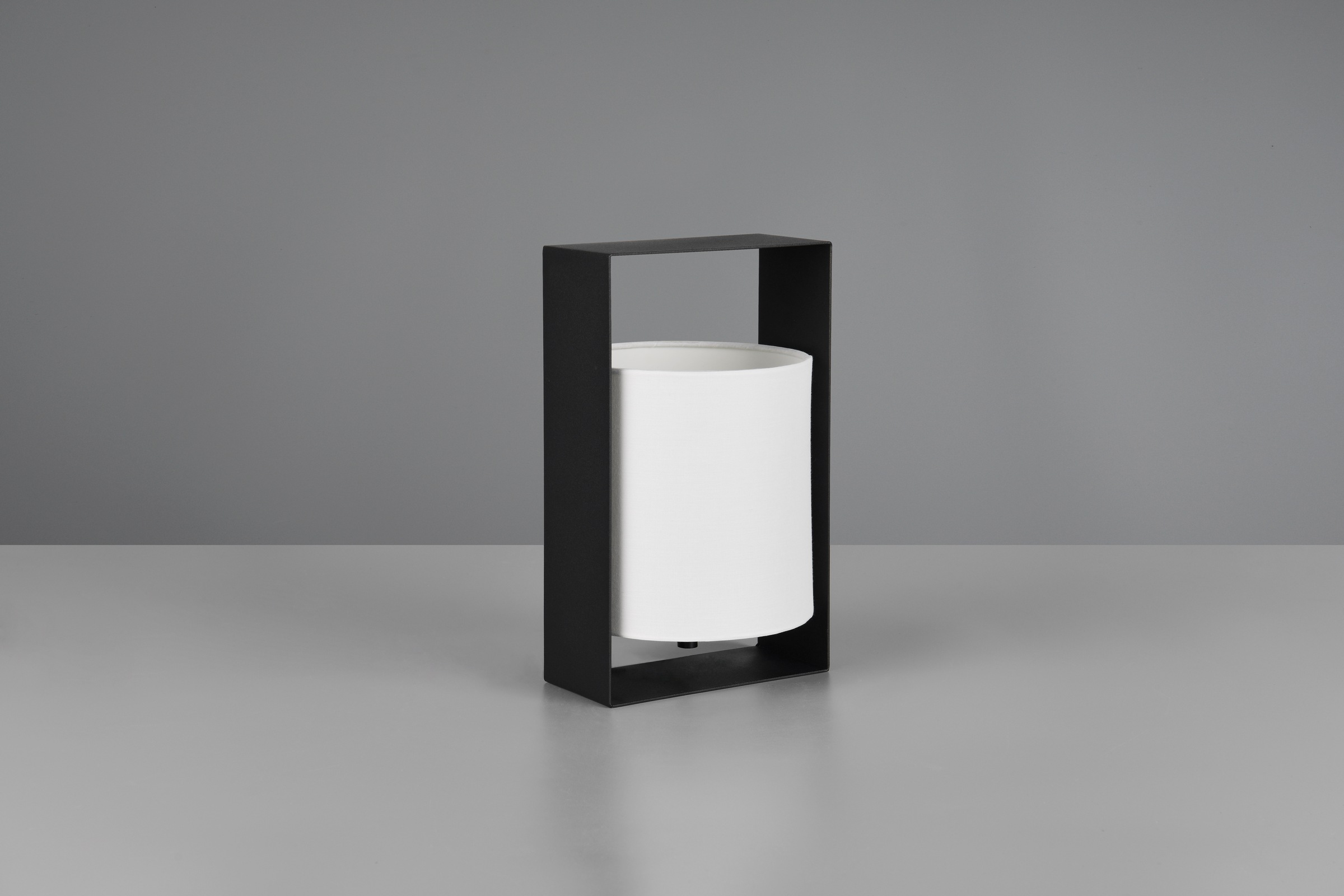 REALITY Leuchten Tischleuchte »PAIL, Tischlampe mit Schnurschalter, exkl 1x E27 max 10W, Stoffschirm«, 1 flammig, Leuchtmittel E27 | Leuchtmittel wechselbar, Design Tischleuchte Metallrahmen mit Stoffschirm, 16x27x15 cm (B/H/T)