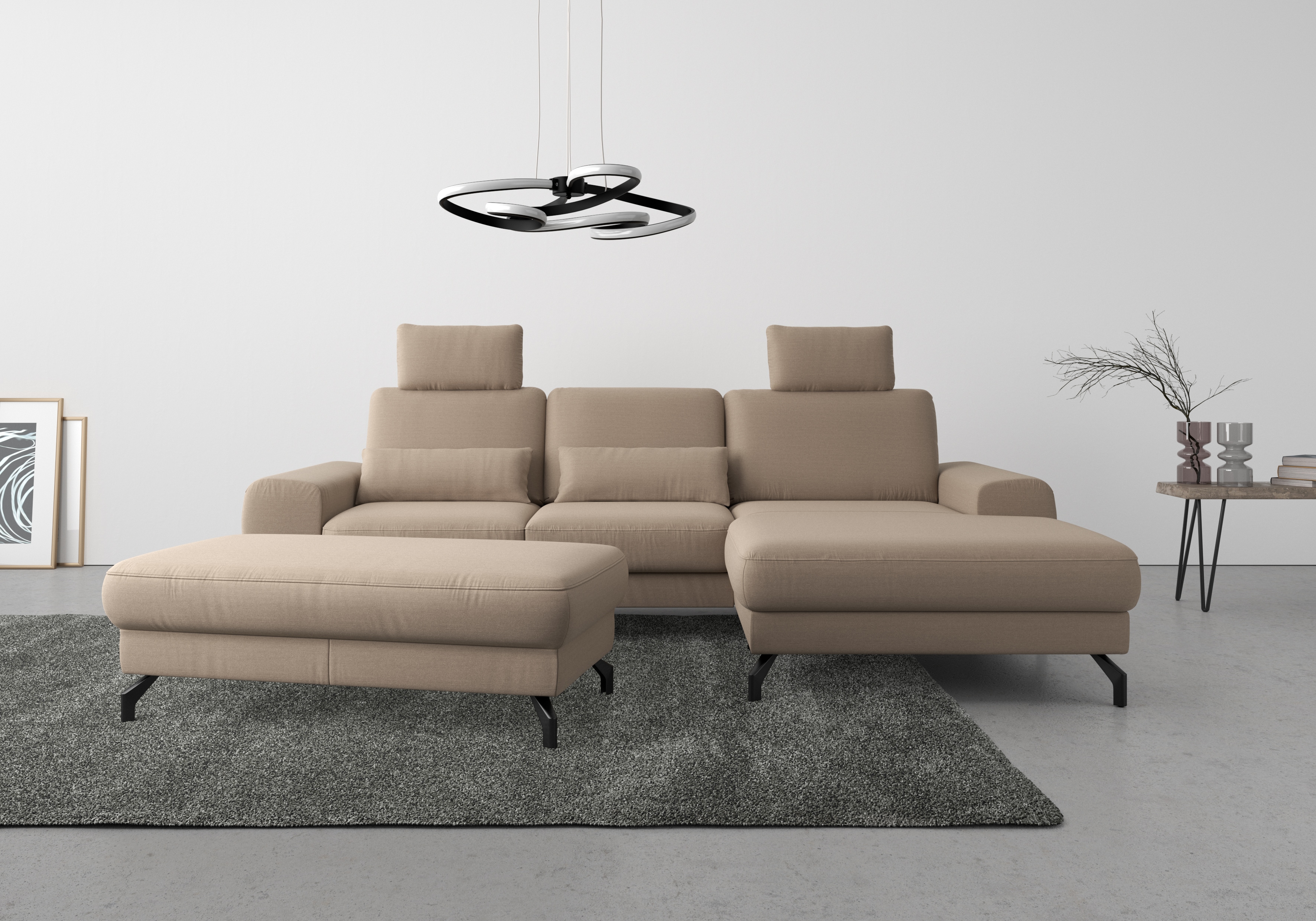sit&more Ecksofa "Cinturo L-Form" inklusive Sitztiefenverstellung und Federkern, Sitzhöhe 45 cm