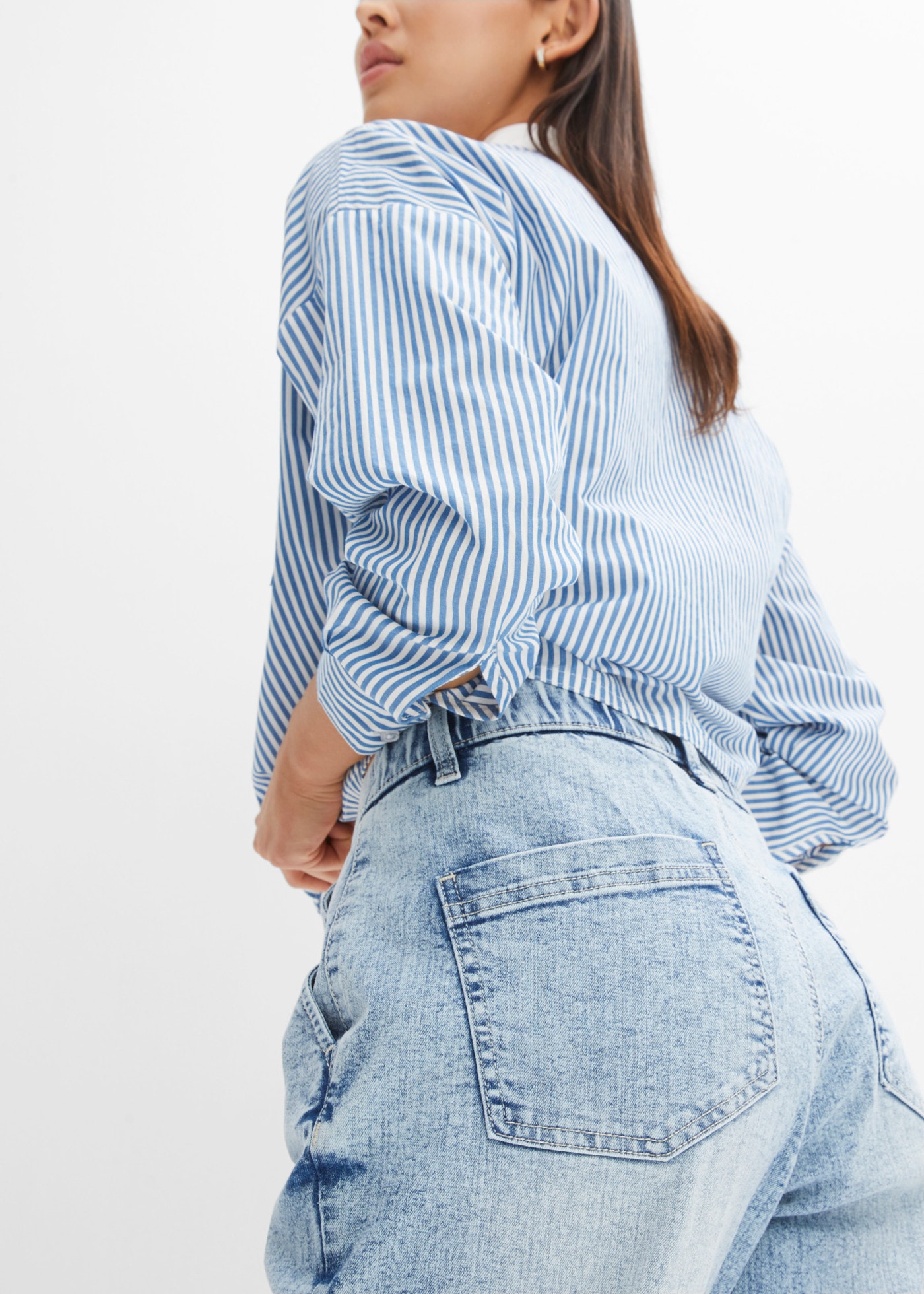 bonprix Loose-fit-Jeans mit sommerlichem Print, Barrel-Style, in verschiedenen Größen