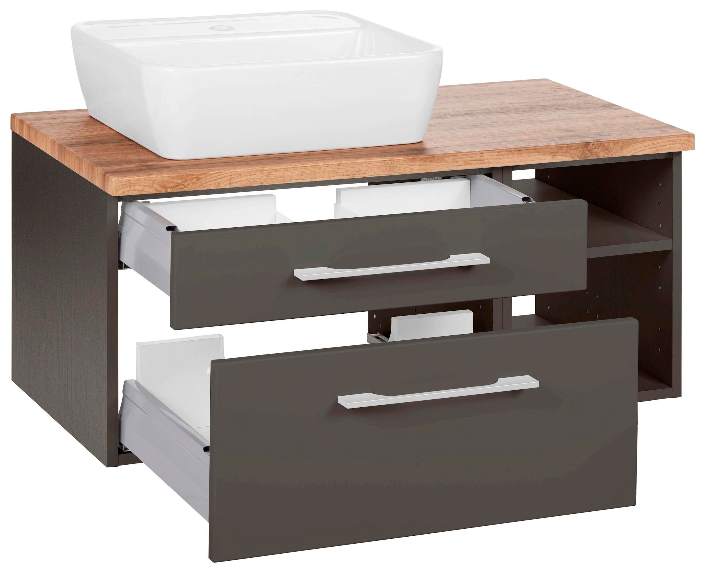 welltime Waschbeckenunterschrank »Davos«, Badmöbel, Waschtisch inkl. Waschbecken, Breite 90 cm