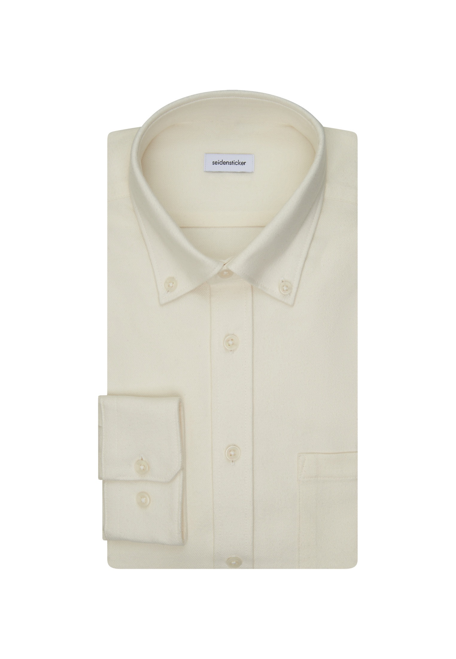 seidensticker Flanellhemd, Regular 1/1 Button-Down-Kragen Uni