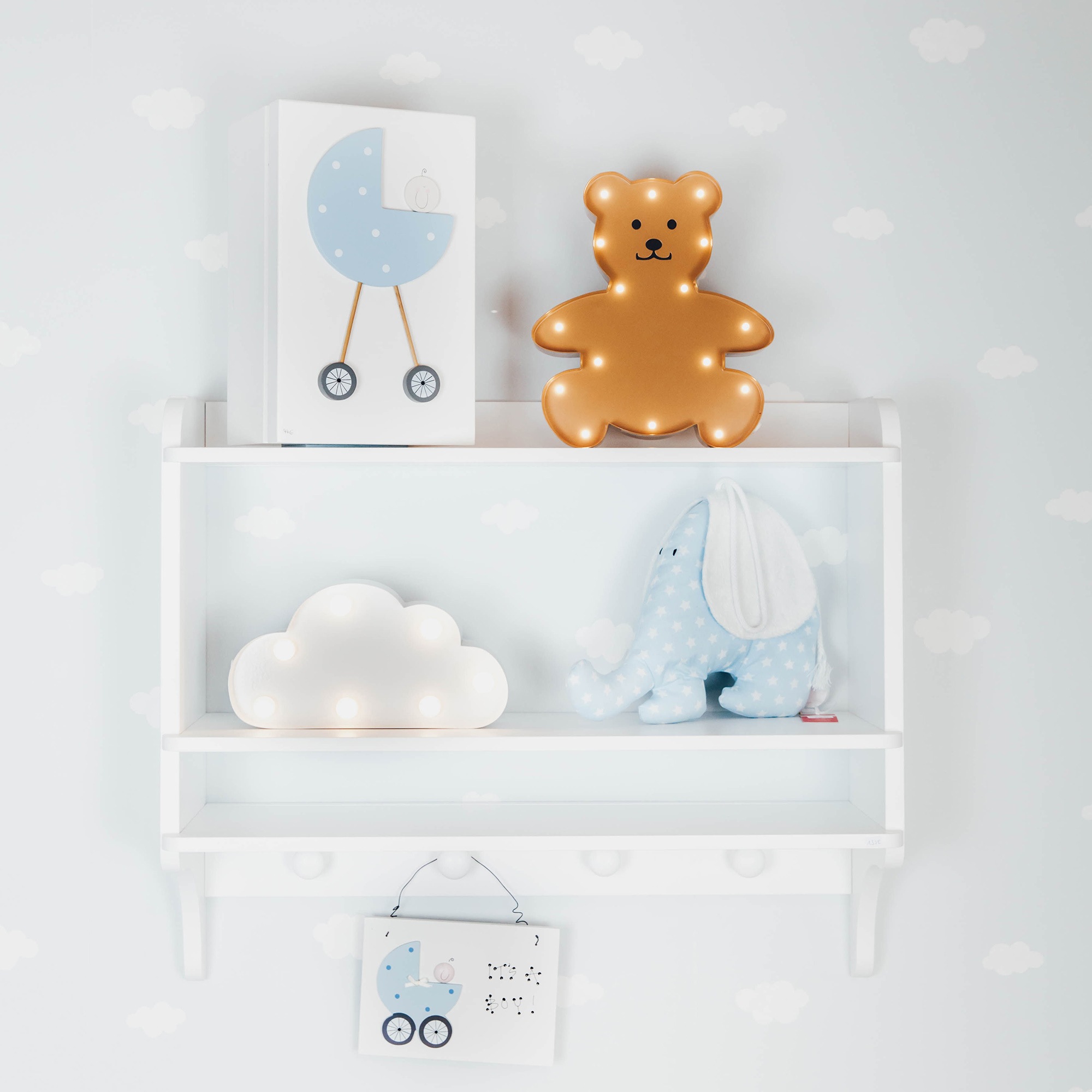 MARQUEE LIGHTS LED Dekolicht »Teddy«, 18 flammig, Leuchtmittel LED-Modul | LED fest integriert, Wandlampe, Tischlampe Teddybär, Bär mit 18 Leuchtmittel - 20x23 cm