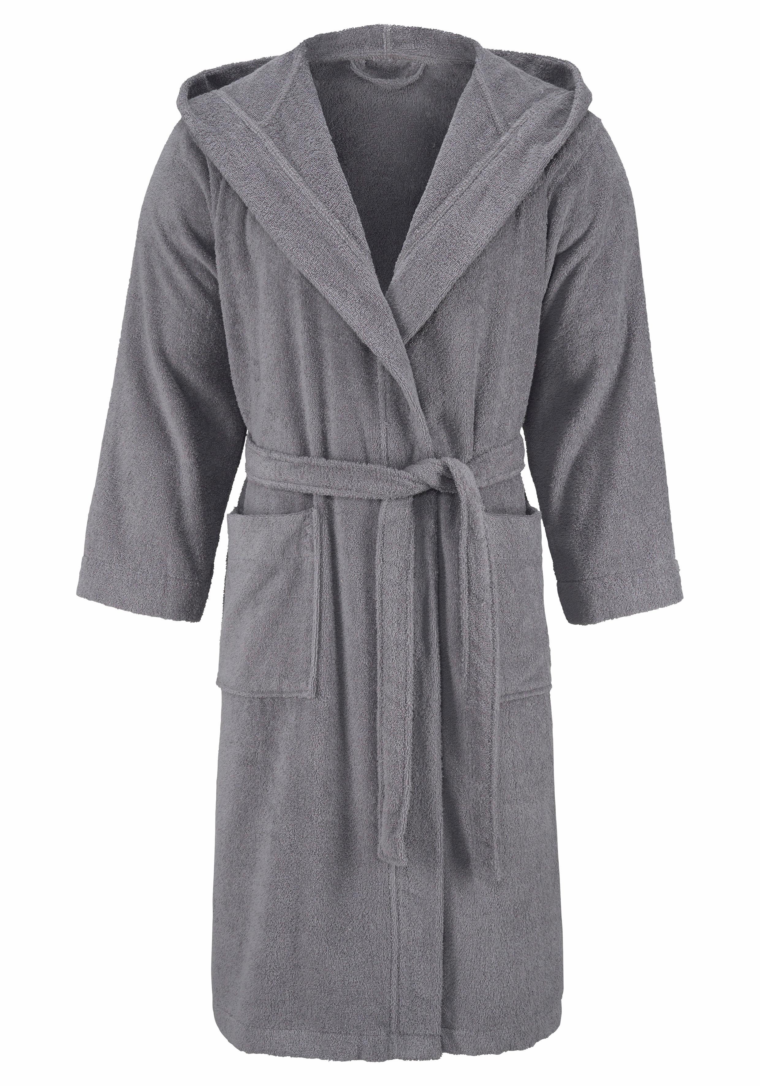 Bruno Banani Unisex-Bademantel "Robby, ideal für Sauna & Spa, Standard, Premium und Überlänge" 1 Stk. Damen & Herren Bademäntel, Baumwolle, mit Taschen, Sauna, XS-3XL