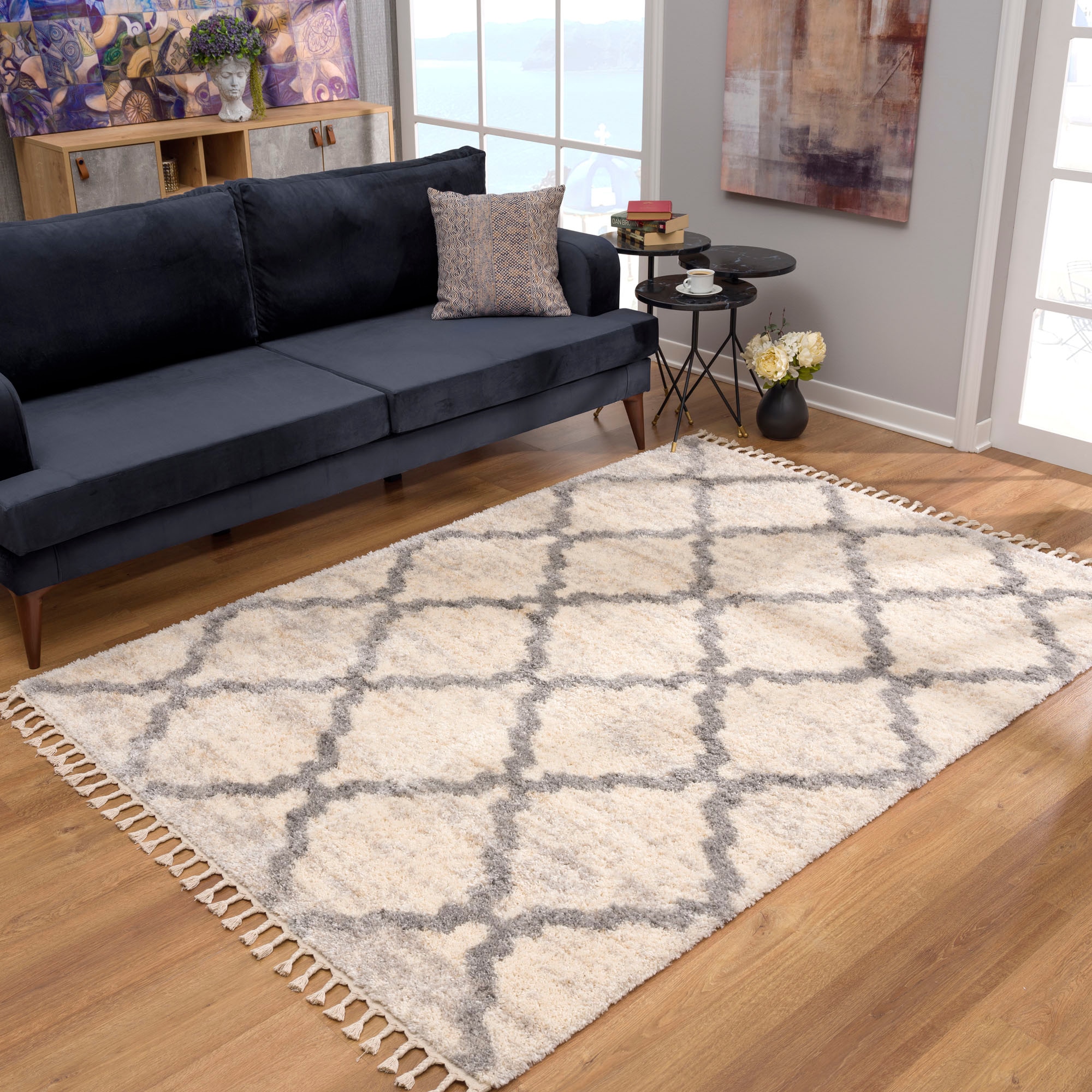 Sanat Hochflor-Teppich »Versay 1550«, rechteckig, 45 mm Höhe, Wohnzimmer, Langflor, Shaggy Teppich
