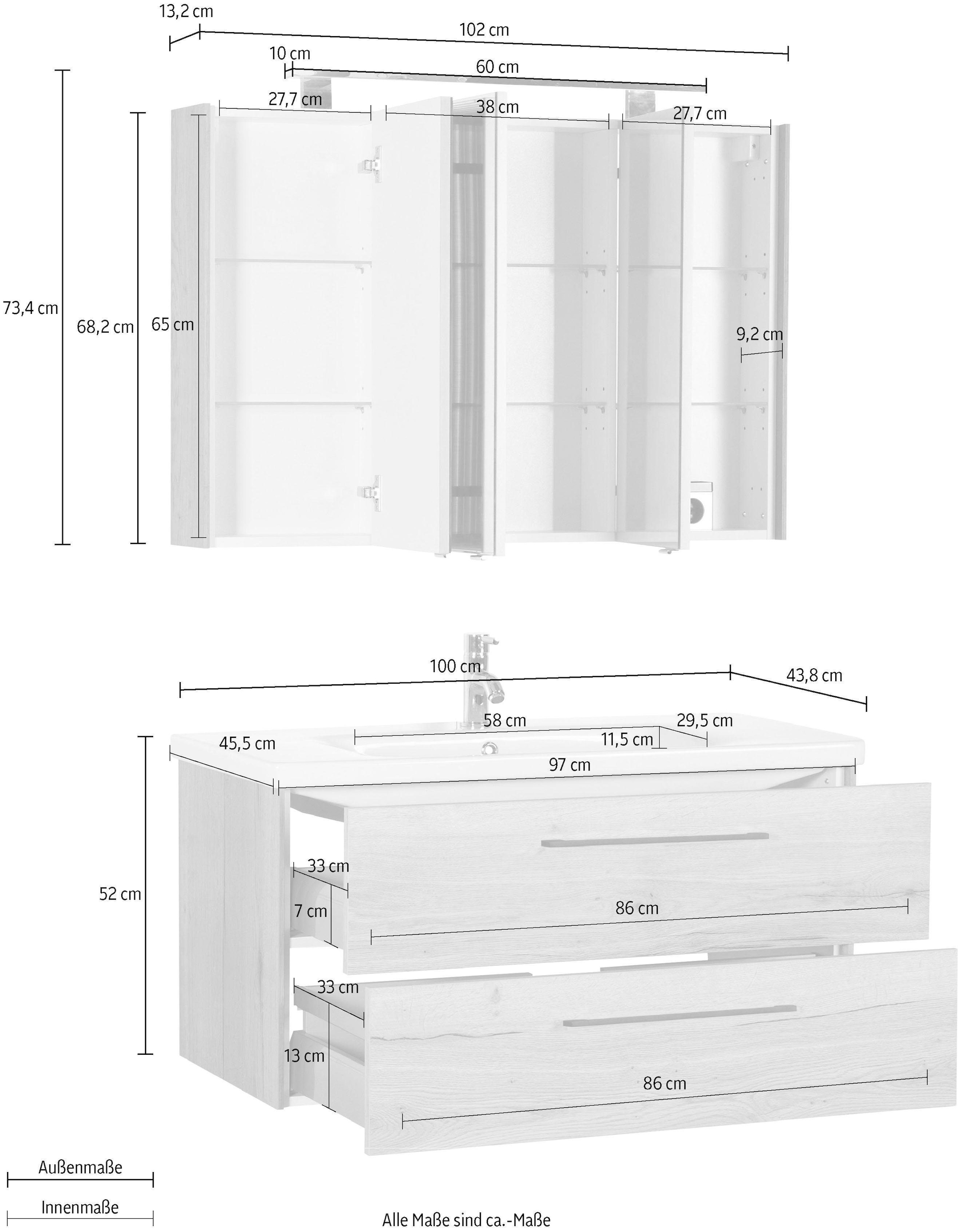 MARLIN Badmöbel-Set »3400«, (Set, 2 St.), Breite 100 cm bestellen | BAUR