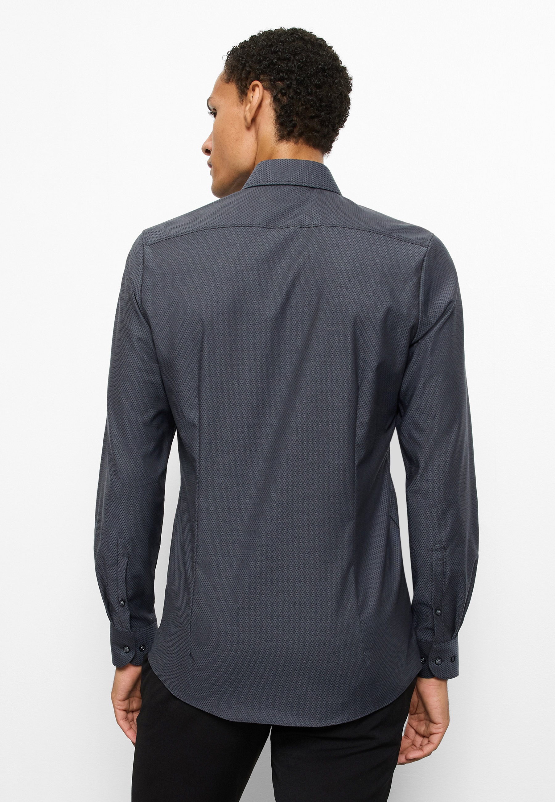 OLYMP Level 5 Men Long Sleeve Shirt Anthracite 3