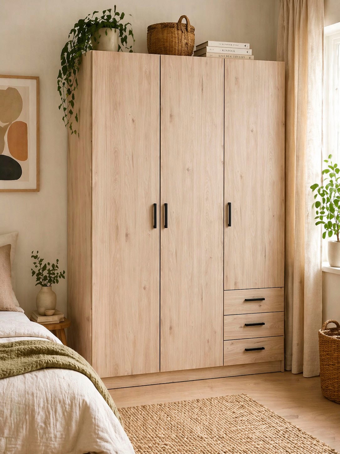 Home affaire Kleiderschrank "Sprint, viel Stauraum, robuste Qualität, 3 Breiten 98, 147, 195 cm" Breite 98,5/147 oder 195,5 cm, je mit Einlegeböden und Kleiderstange