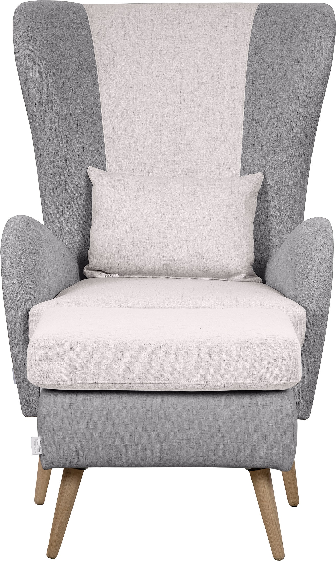 Guido Maria Kretschmer Home&Living Sessel »Salla Bezug Bouclé oder Struktur fein, Ohrensessel«, wahlweise mit oder ohne Hocker; großer Sessel: Maße B/T/H: 78/94/118cm