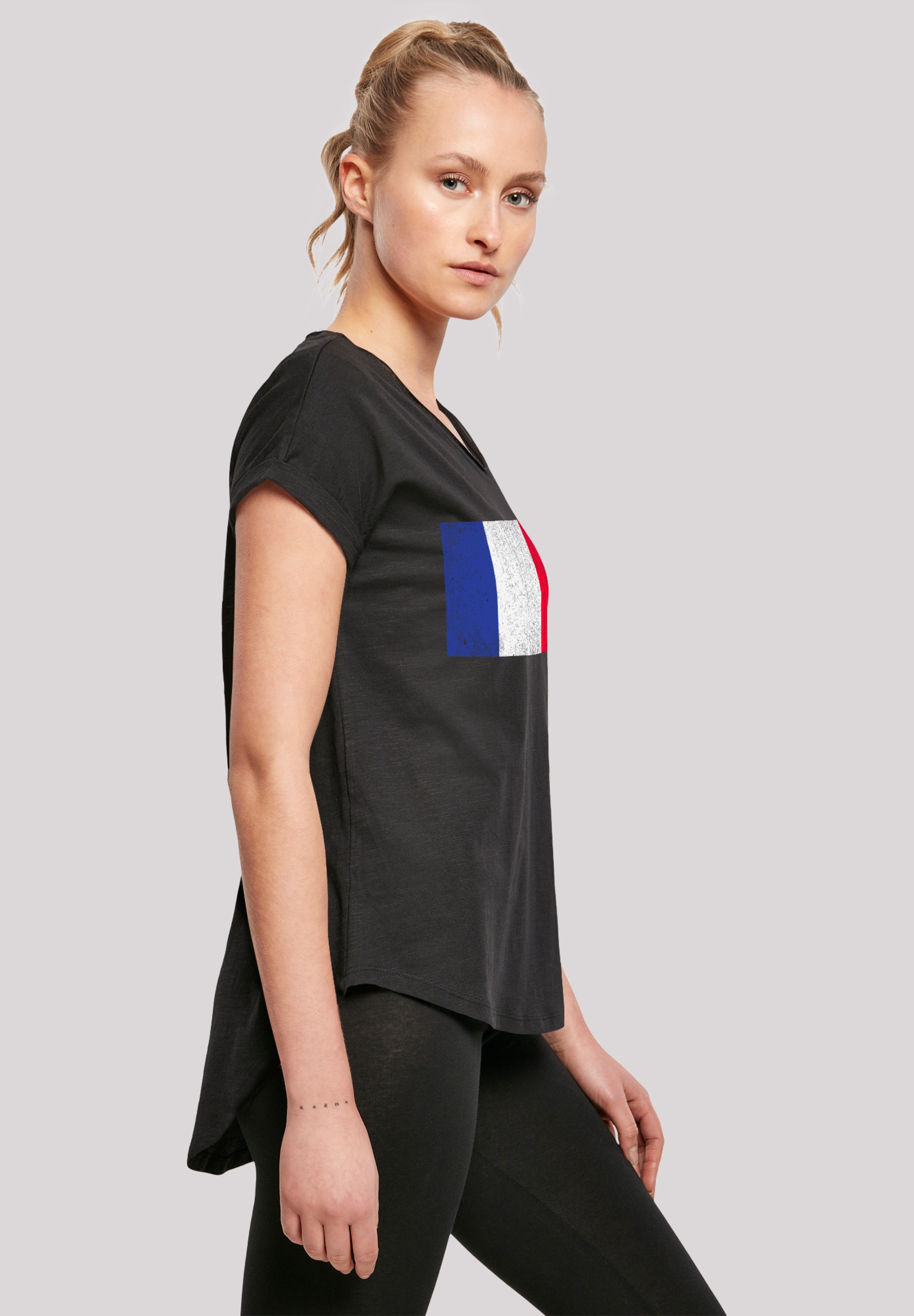 F4NT4STIC T-Shirt »France Frankreich Flagge distressed«, Print