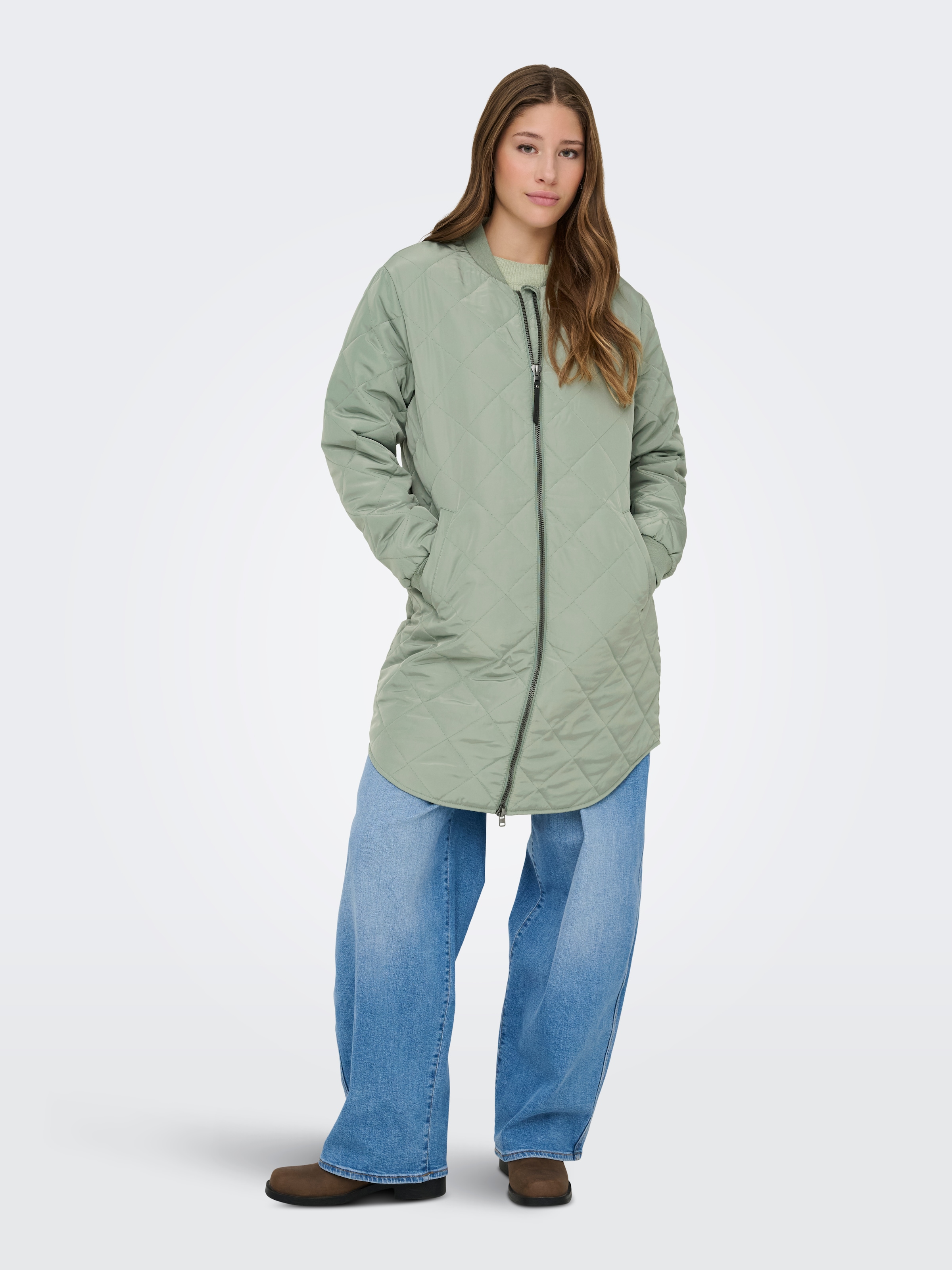 ONLY Steppmantel »ONLJESSICA QUILTED COAT ZIP CC OTW« Kunstfaser, Baseball Style