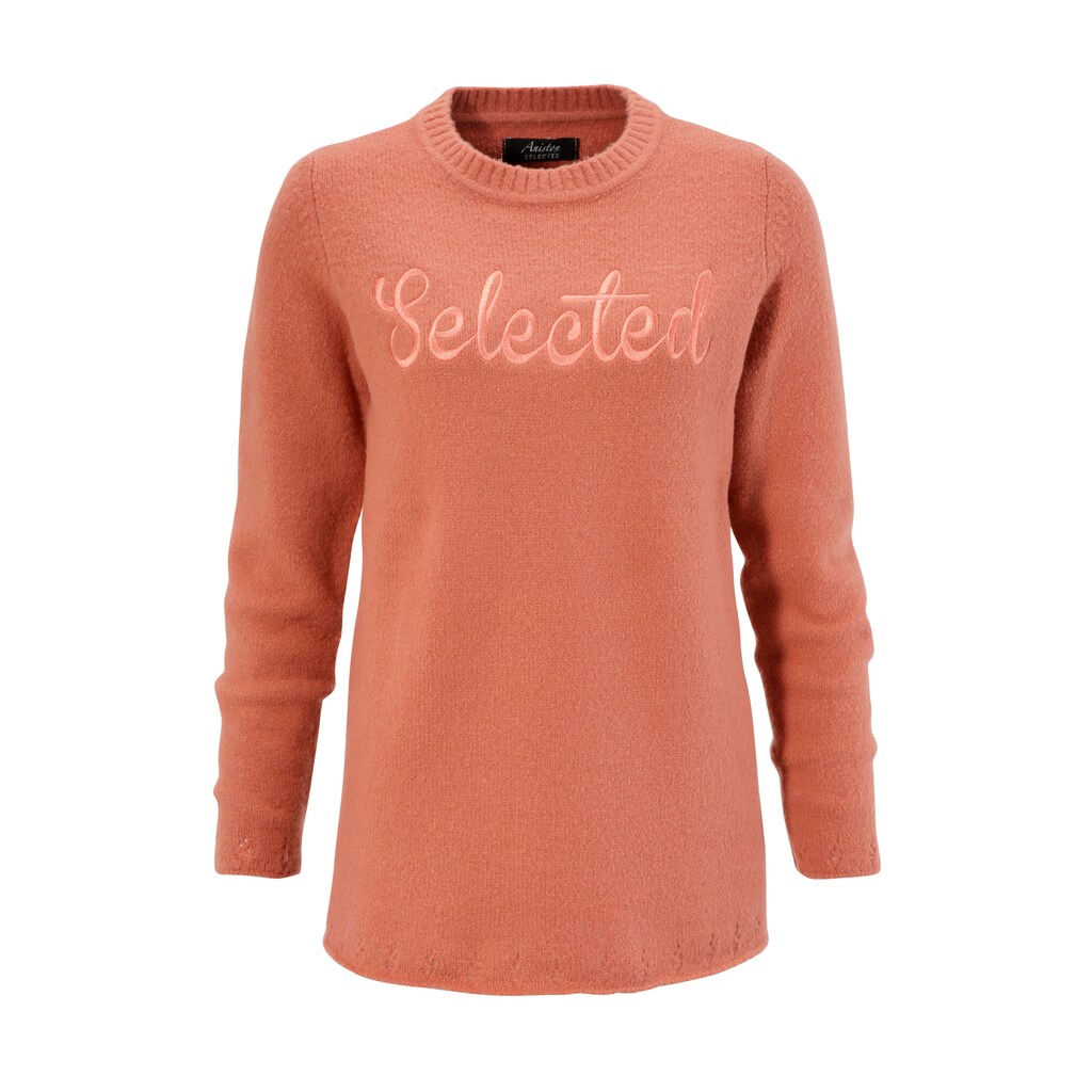 Aniston SELECTED Strickpullover, mit "Selected"-Schriftzug