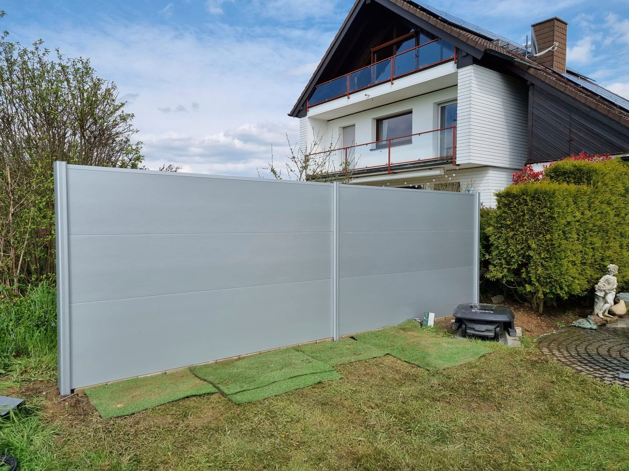 KRAUS Sichtschutzelement »Sicht- und Lärmschutz Dino Protect«, HxB: 180x240 cm, Eckset, alufarben