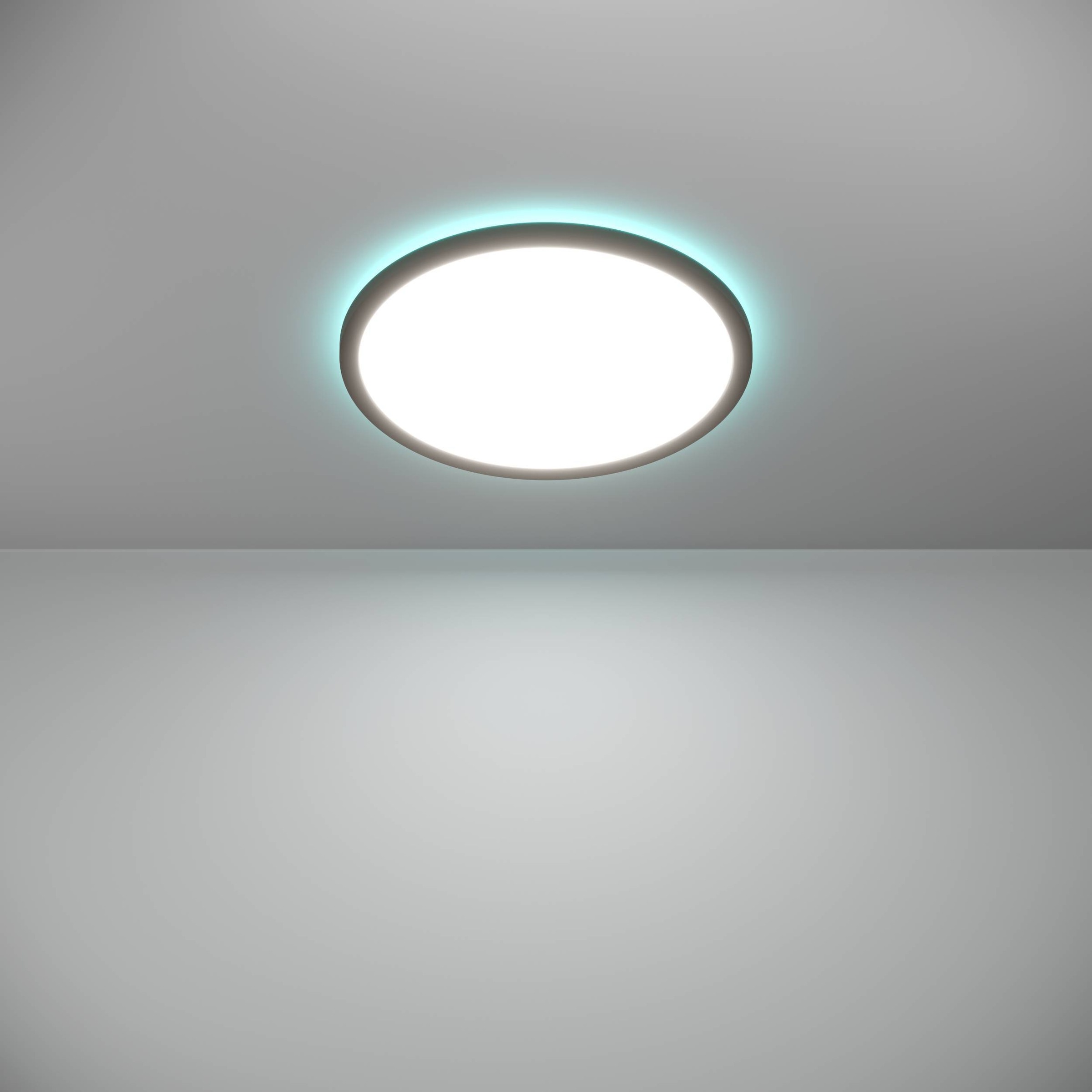 EGLO Deckenleuchte »Rovito-Z Deckenlampe, ZigBee 3.0, Kunststoff, Badezimmerlampe, IP44« LED-Modul 1 Stk. Kaltweiß | RGB Wand-/Deckenleuchte - H3 x Ø38,9 cm - schwarz - 18,5W inkl.