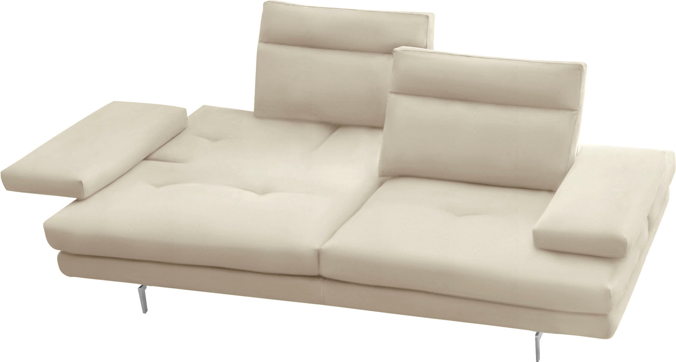 CALIA ITALIA 3,5-Sitzer »Toby Wing, italienisches Designsofa mit erstklassigem Sitzkomfort«, inklusive Sitztiefenverstellung, Füße in Chrom glänzend