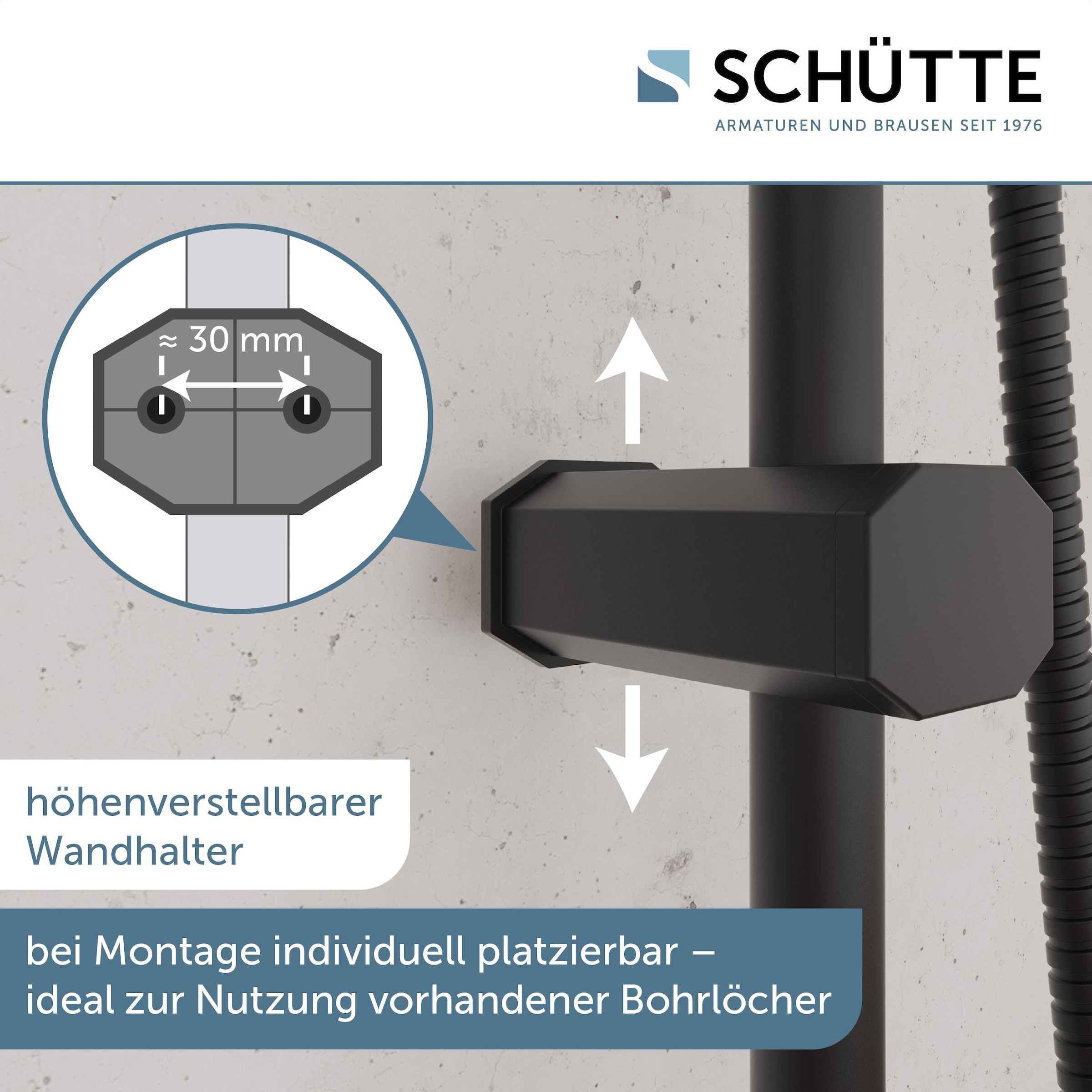 Schütte Duschsystem »TOKYO Überkopfbrause-Set, Schwarz matt«, (10 tlg.), matt schwarz