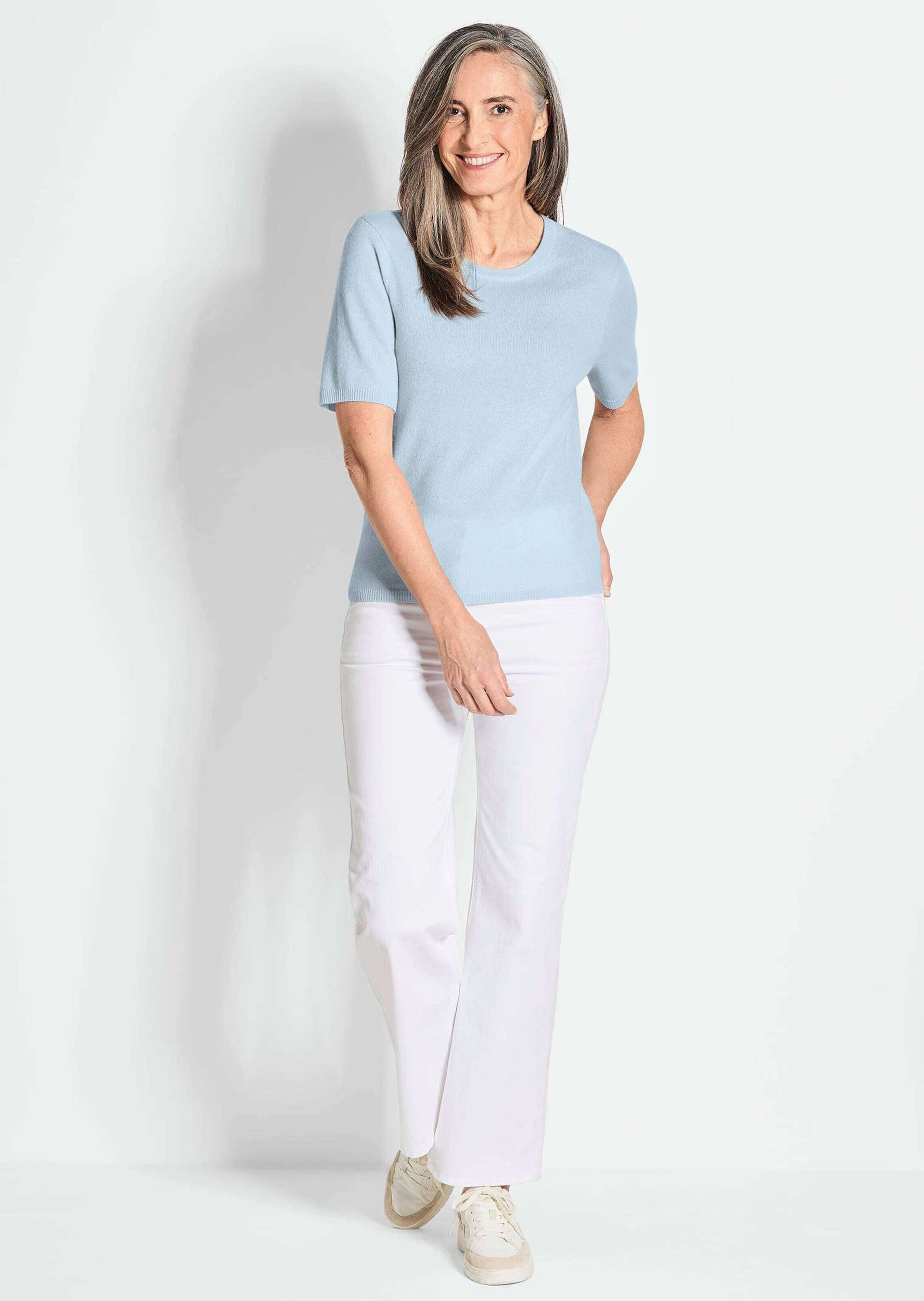 Thumbnail - GOLDNER Kurzarmpullover "Halbarmpullover mit Rundhals aus Kaschmir"