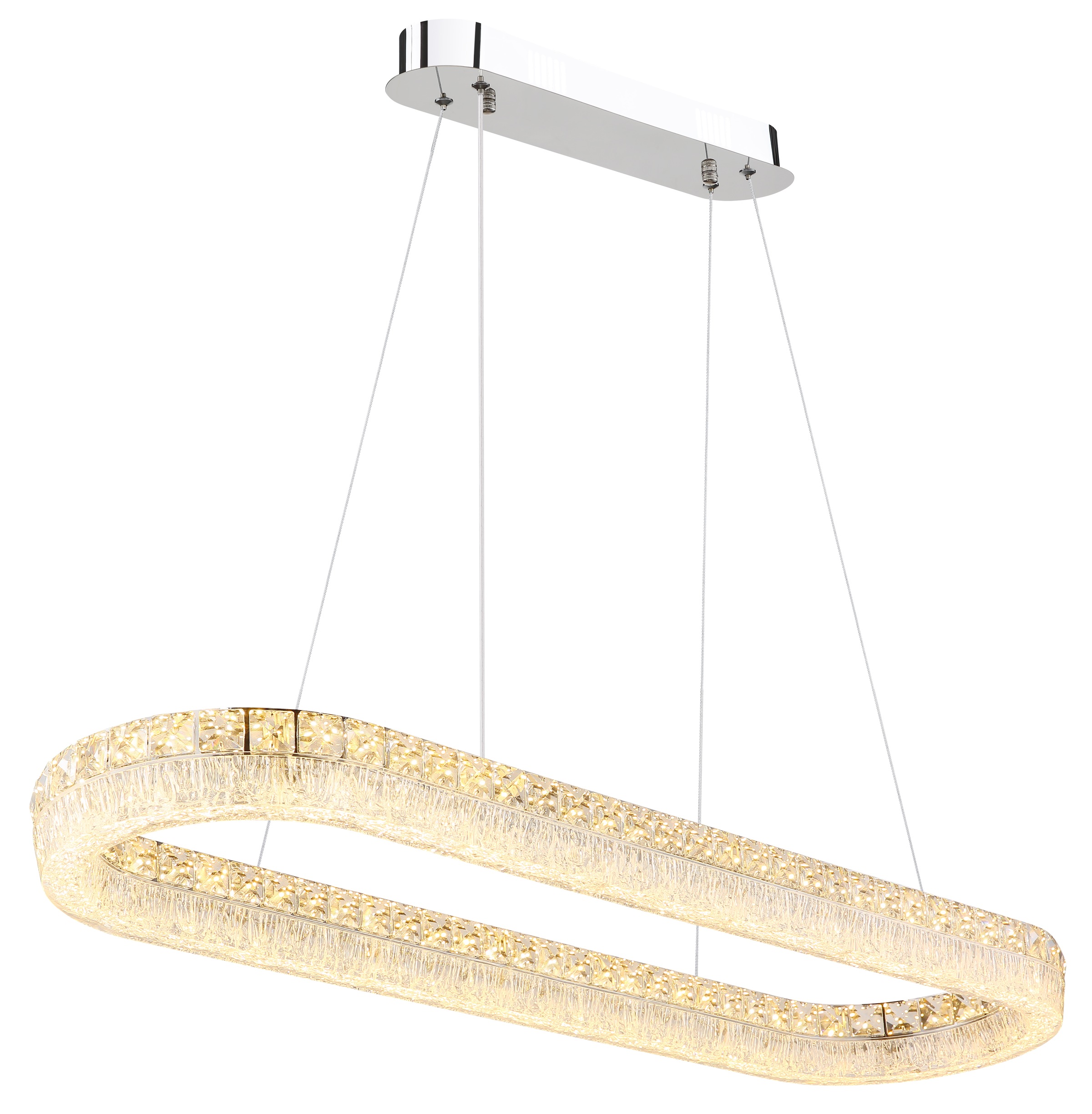 GLOBO LIGHTING Hängeleuchte »LAUREL« LED-Modul 1 Stk. Verchromte Hängeleuchte mit Acryl und Glaskristallen, dimmbar