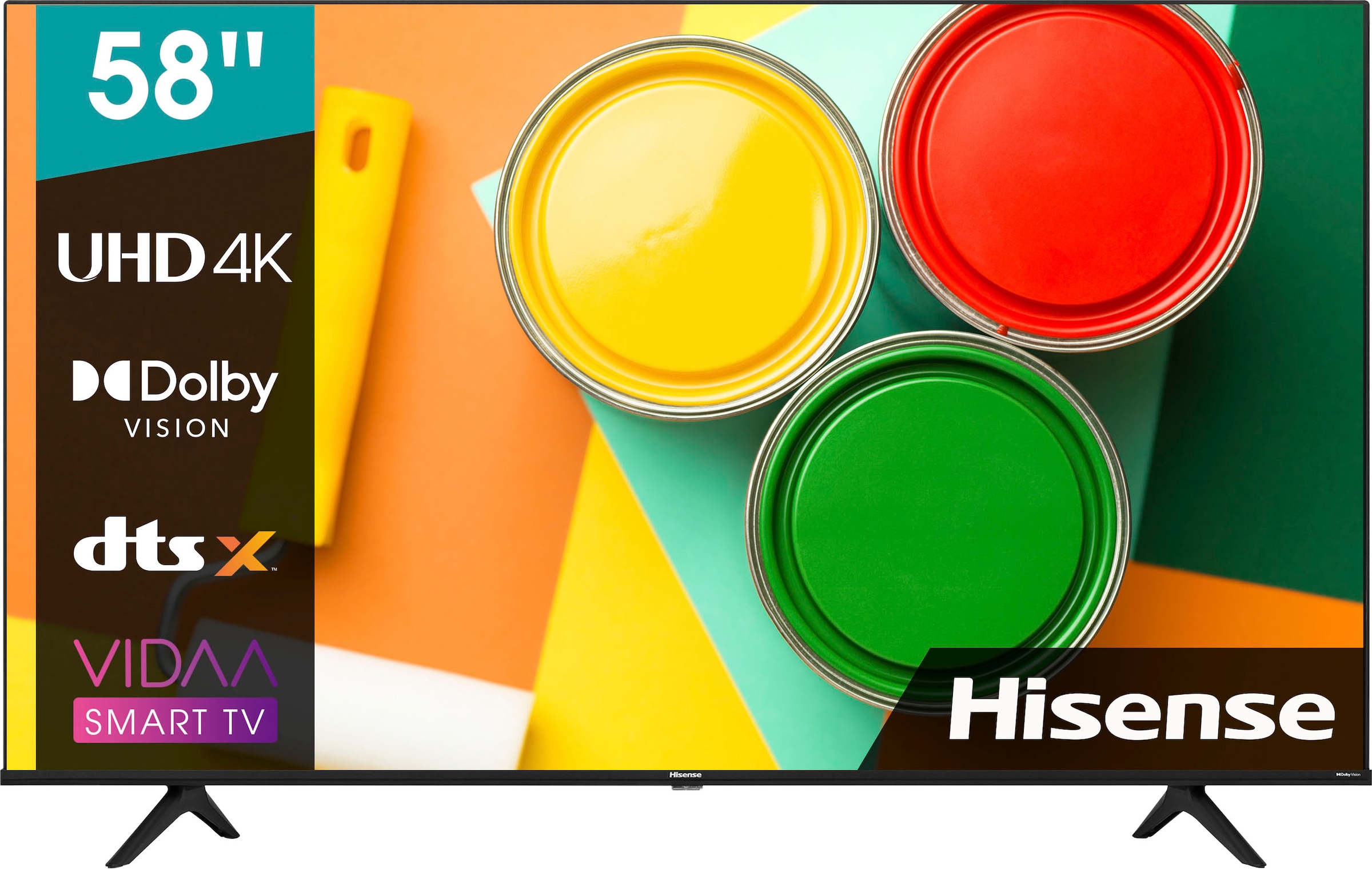 Hisense LED-Fernseher »58A6FG«, 146 cm/58 Zoll, 4K Ultra HD, Smart-TV, Triple Tuner DVB-C/S/ S2/ T/ T2,Frameless,Alexa Built-In,DTS Virtual X