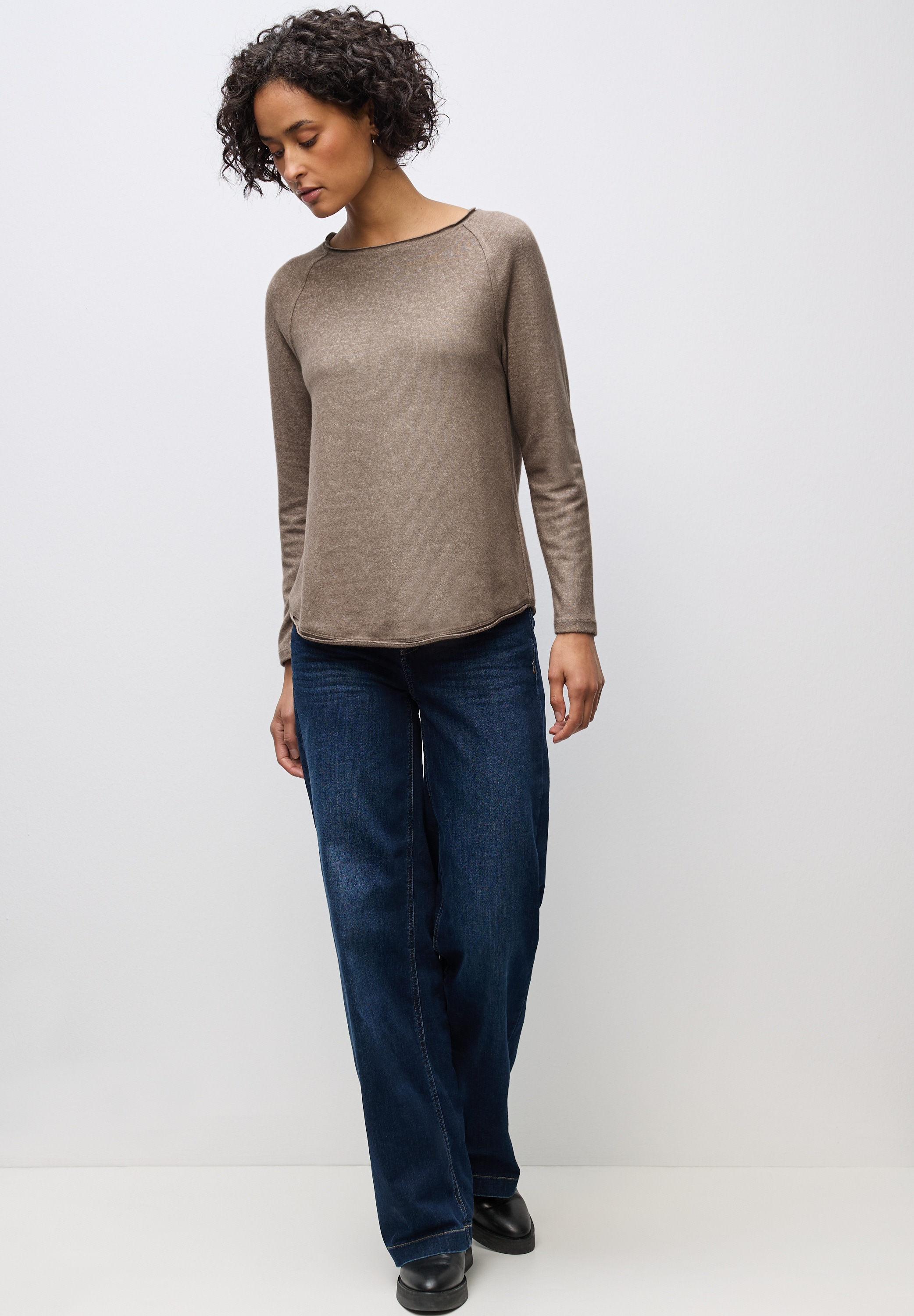 STREET ONE Langarmshirt, aus softem Materialmix