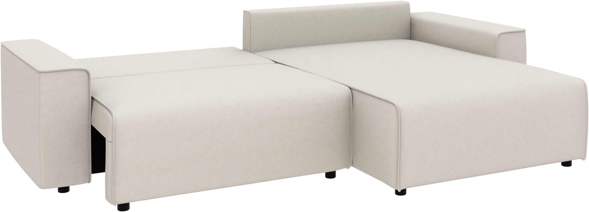 INOSIGN Ecksofa »Chance, Recamiere beidseitig montierbar, Schlaffunktion, Breite 265 cm«, in Struktur LUMOS, mit Schlaffunktion und Bettkasten
