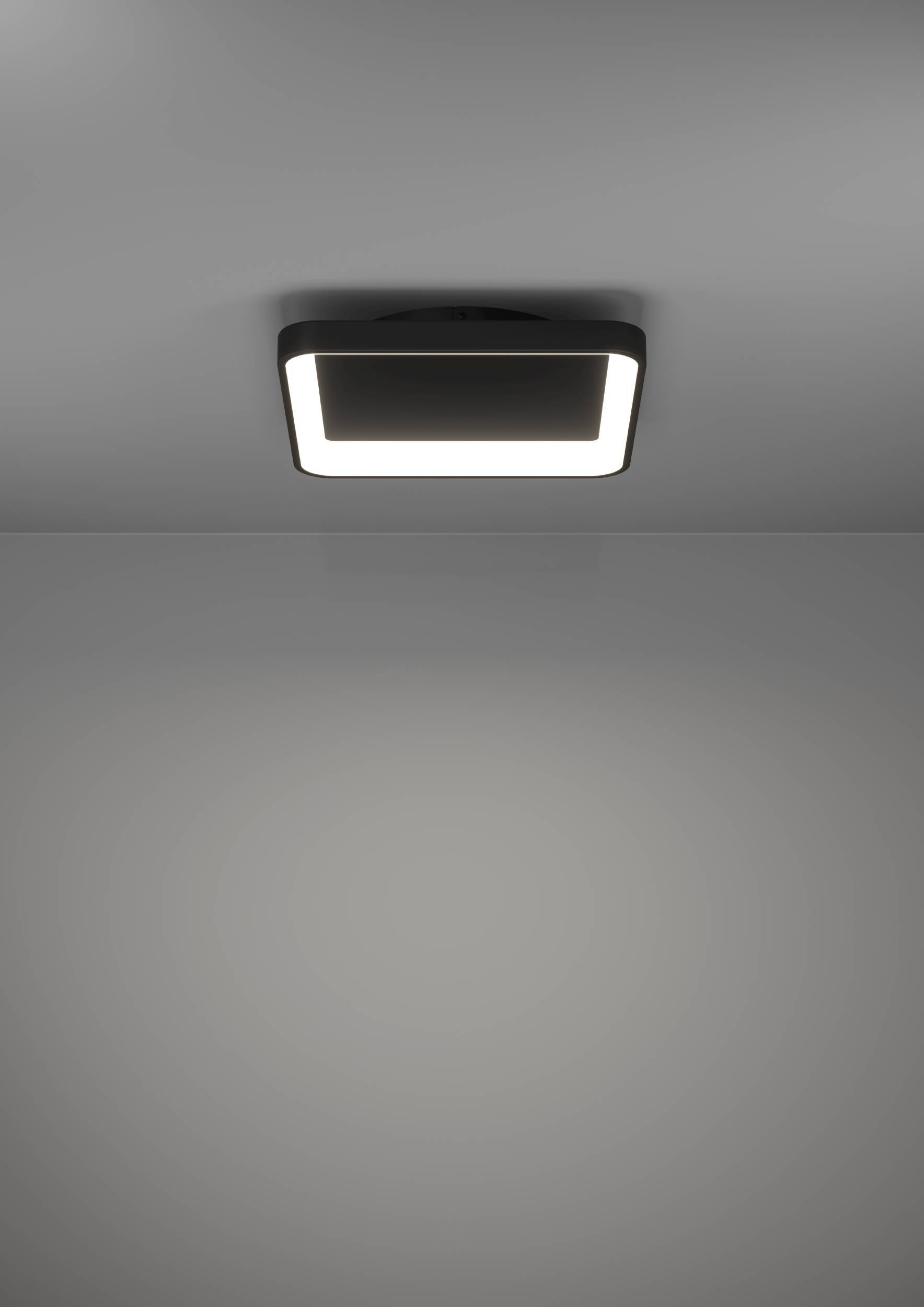 EGLO Deckenleuchte »Loretello Deckenlampe, Wohnzimmerlampe, Metall und Kunststoff, Lampe« LED-Modul 1 Stk. Kaltweiß | Neutralweiß | Warmweiß Wand-/Deckenleuchte - L35 x B35 x H7,5 cm - schwarz - 12W inkl.