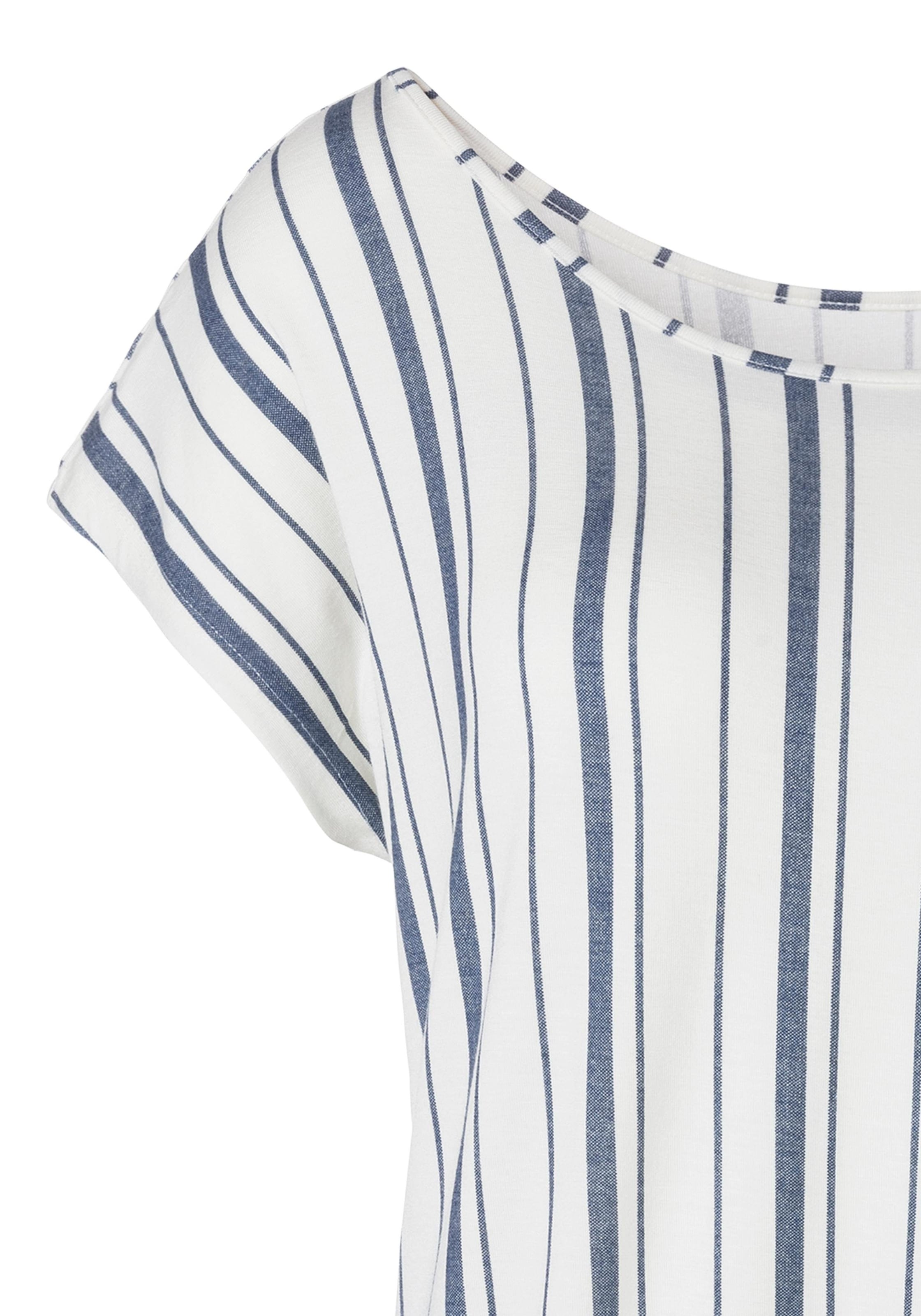Beachtime Kurzarmshirt »mit Streifendesign«, aus weichem Viskose-Stretch