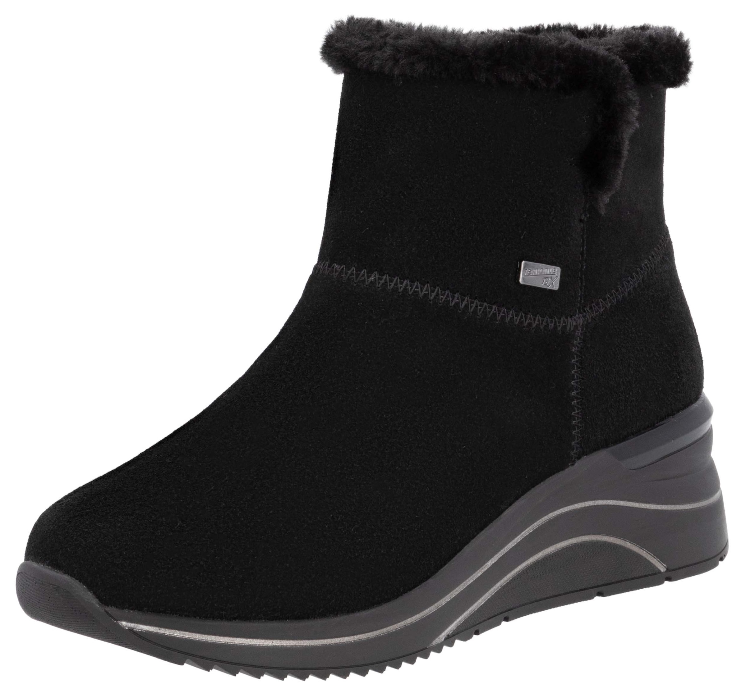 Winterstiefelette, Keilabsatz, Stiefelette, Winterboots, wasserabweisende TEX-Membran