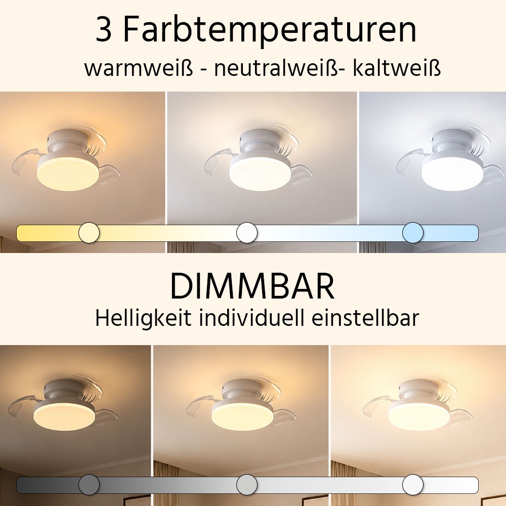 EGLO LED Deckenleuchte »HOVLEY« LED-Modul 1 Stk. Kaltweiß | Neutralweiß | Warmweiß LED Ventilator mit Beleuchtung - in weiß - Ø41cm - 3 Geschwindigkeiten