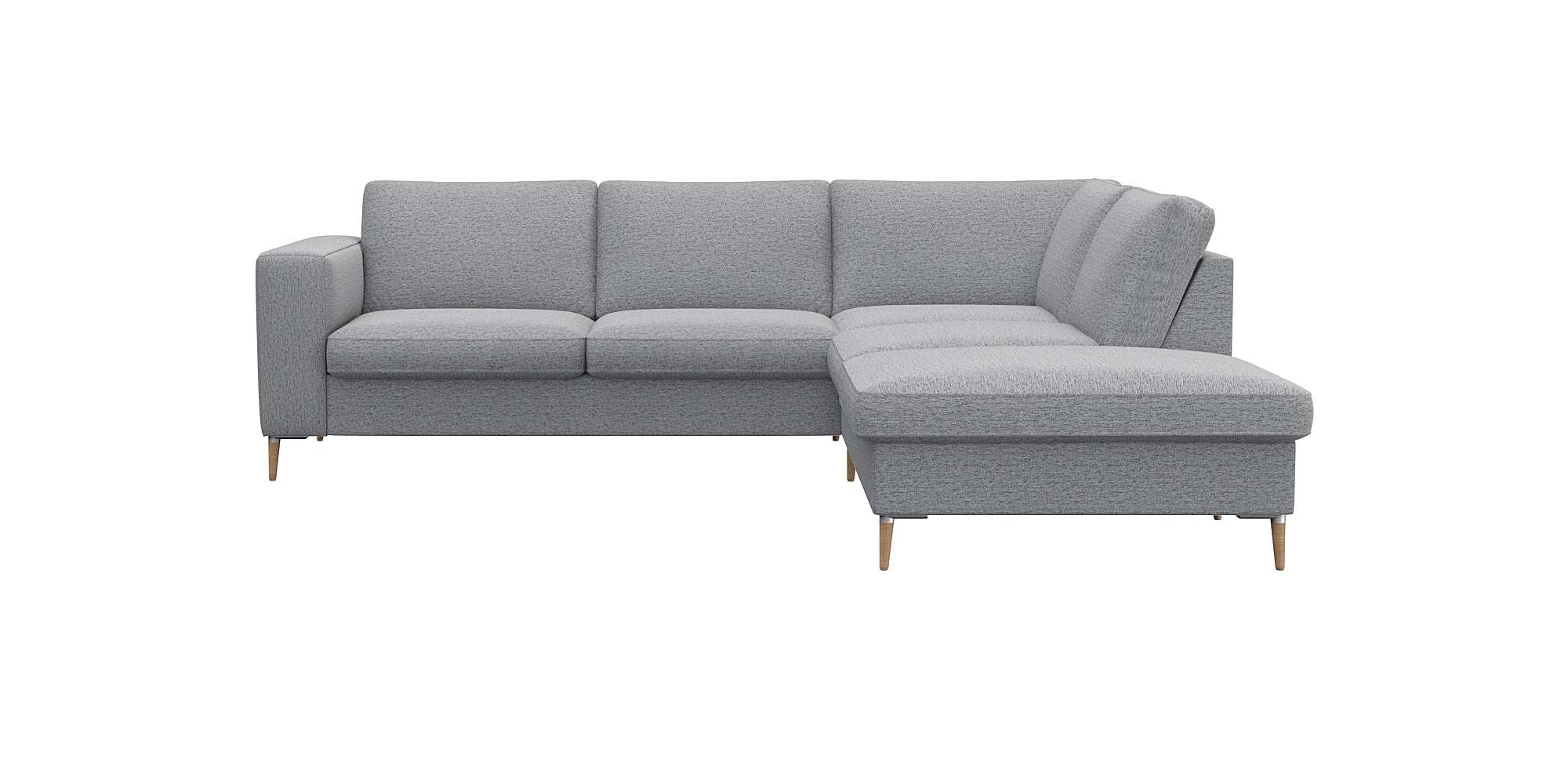 FLEXLUX Ecksofa "Fiore, L-Form" breite Armlehnen, Füße Alu/Eiche, B/T 241/225 cm, Kaltschaum im Sitz