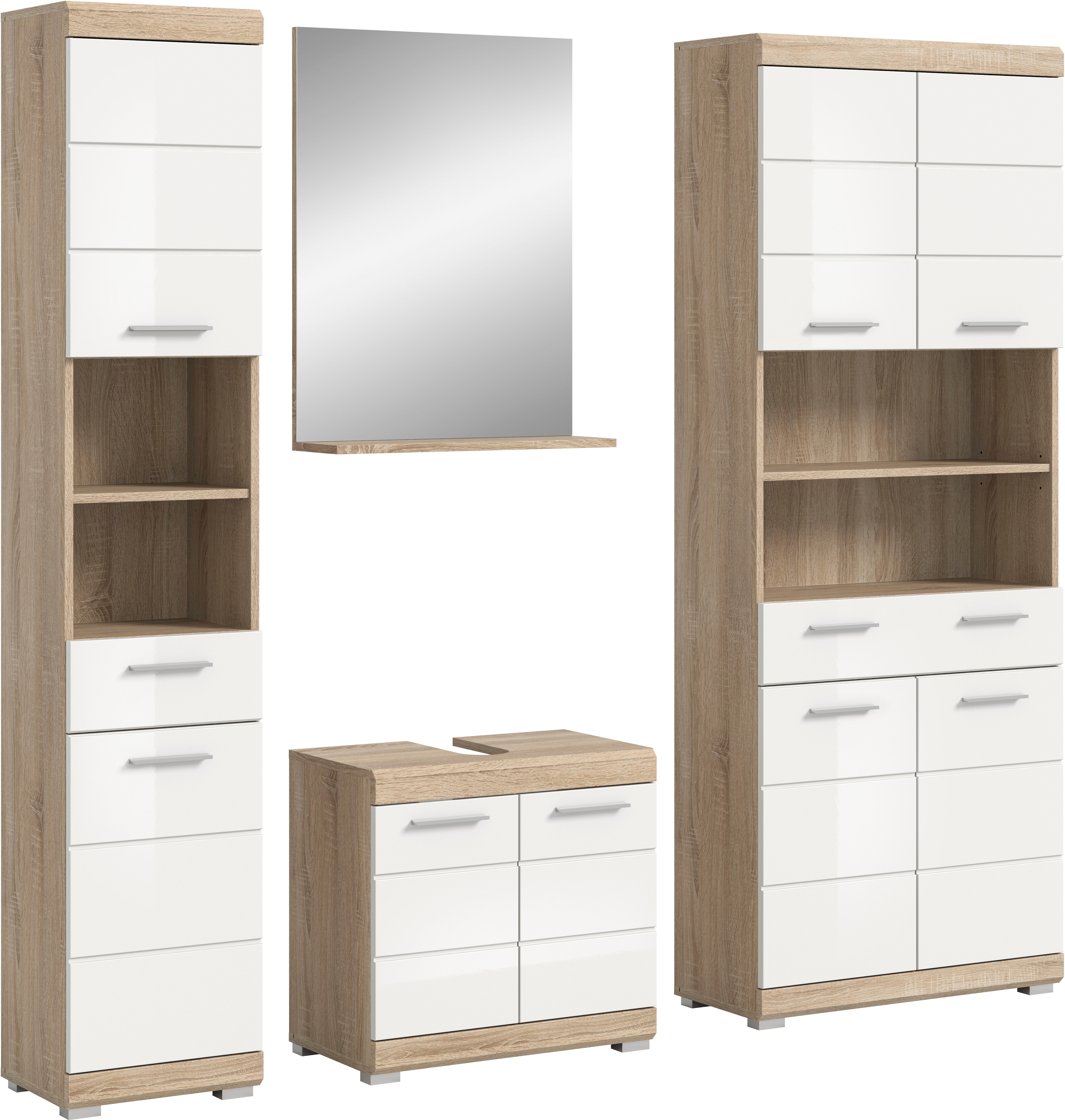 welltime Badmöbel-Set "Siena, 4 teilig, bestehend aus:" Set, TOPSELLER, 4 Stk. tlg.