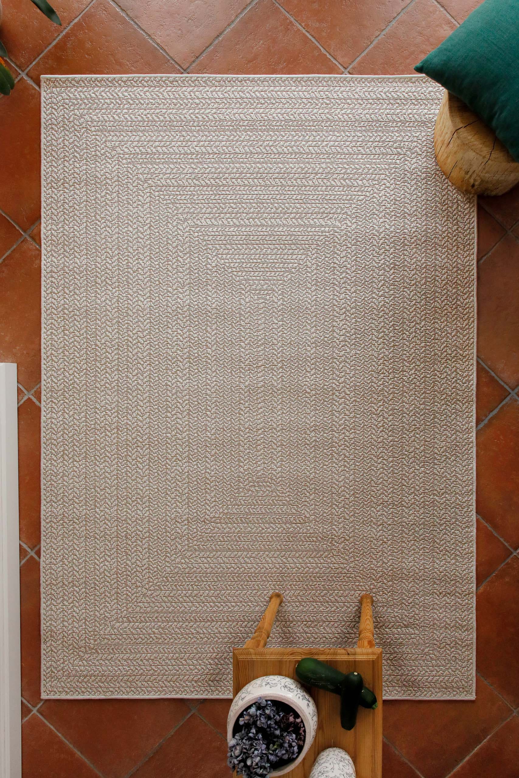Wecon home Teppich "Layo, auch als Läufer erhältlich" rechteckig 6 mm Höhe Flachgewebe, wetterfest, geometrisches Design, In- & Outdoor Teppich