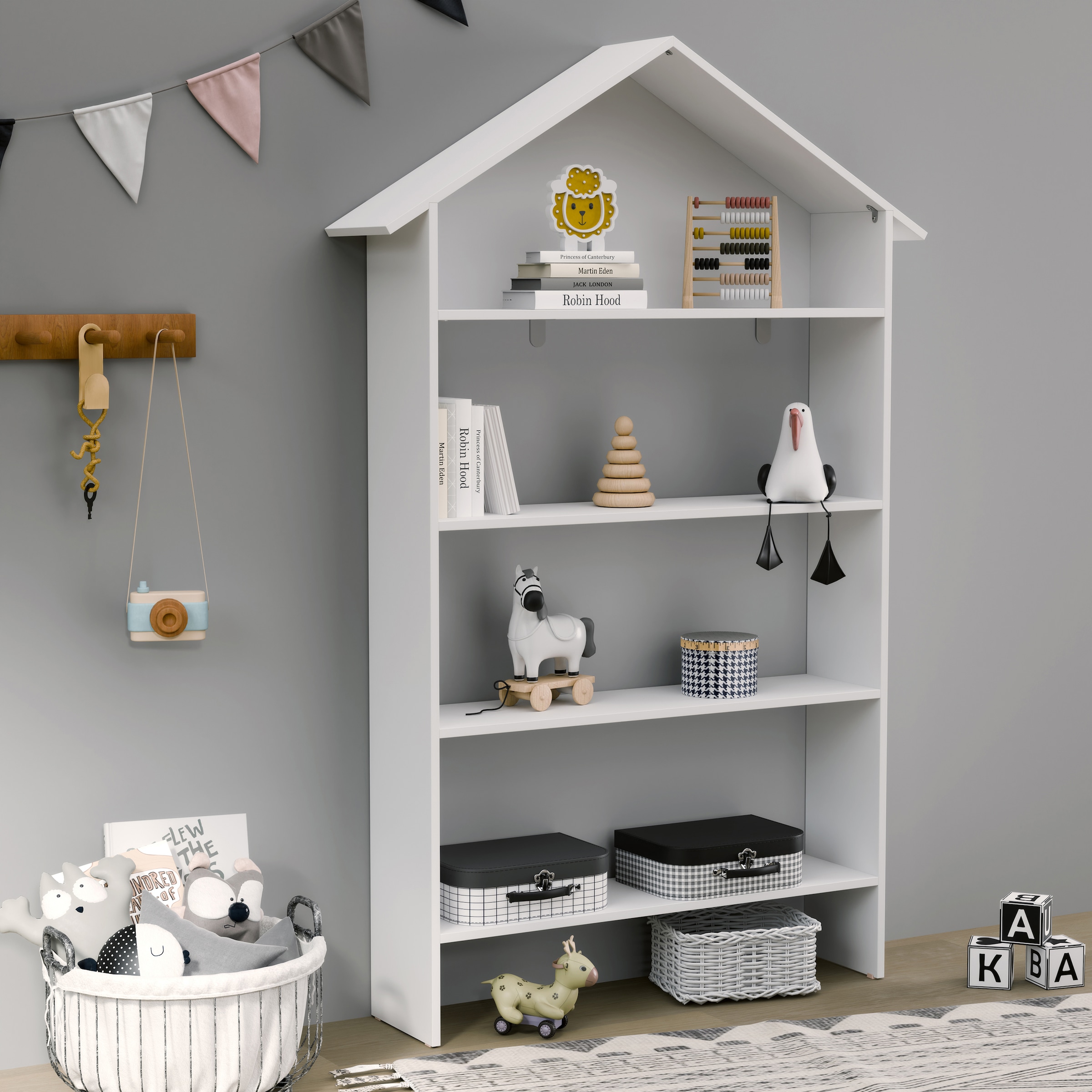 VCM Standregal »Holz Kinderregal Bücherregal Kinder Regal Malusa«