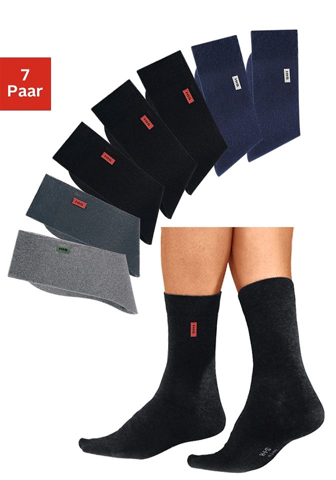 H.I.S Basicsocken "Herren Business Alltagssocken, Arbeit, Büro, Reisen" Packung, 7 Stk. tlg. in angenehmer Baumwollqualität