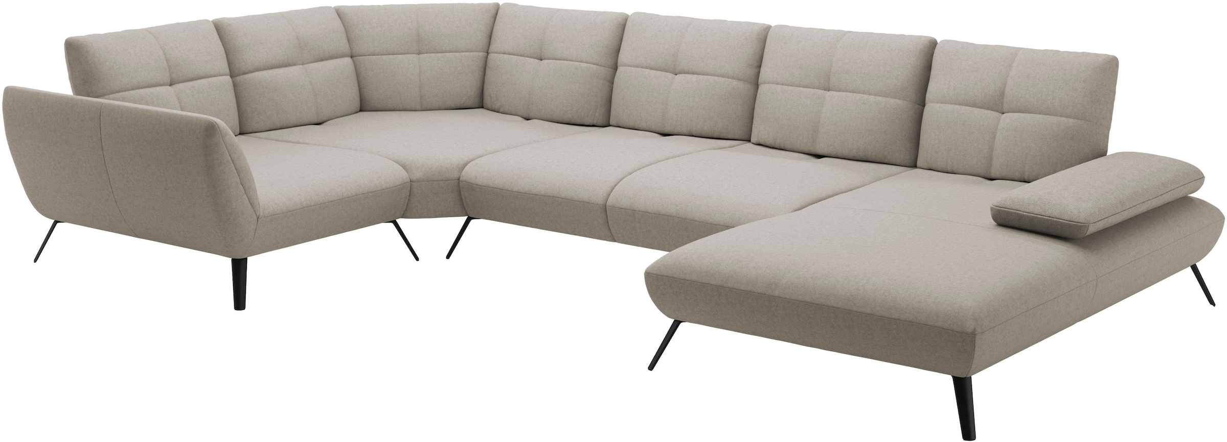 Places of Style Wohnlandschaft »Mikado U-Form«, inkl. Sitztiefenverstellung und Armteilverstellung
