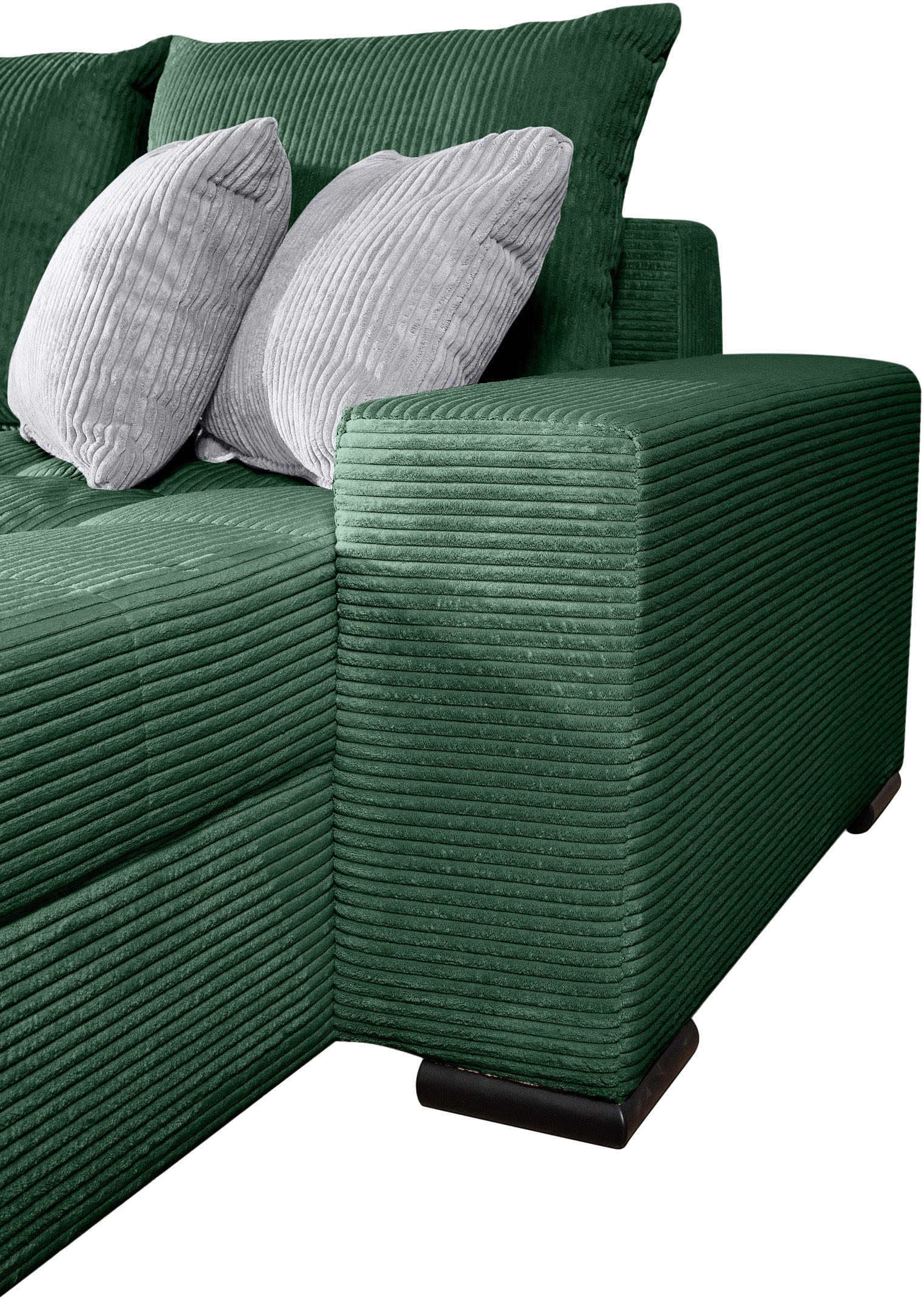 COLLECTION AB Ecksofa »Josy L-Form, B: 214 cm in Cord, Cord-Mix« Bettfunktion, Bettkasten & 2 Zierkissen, Federkern