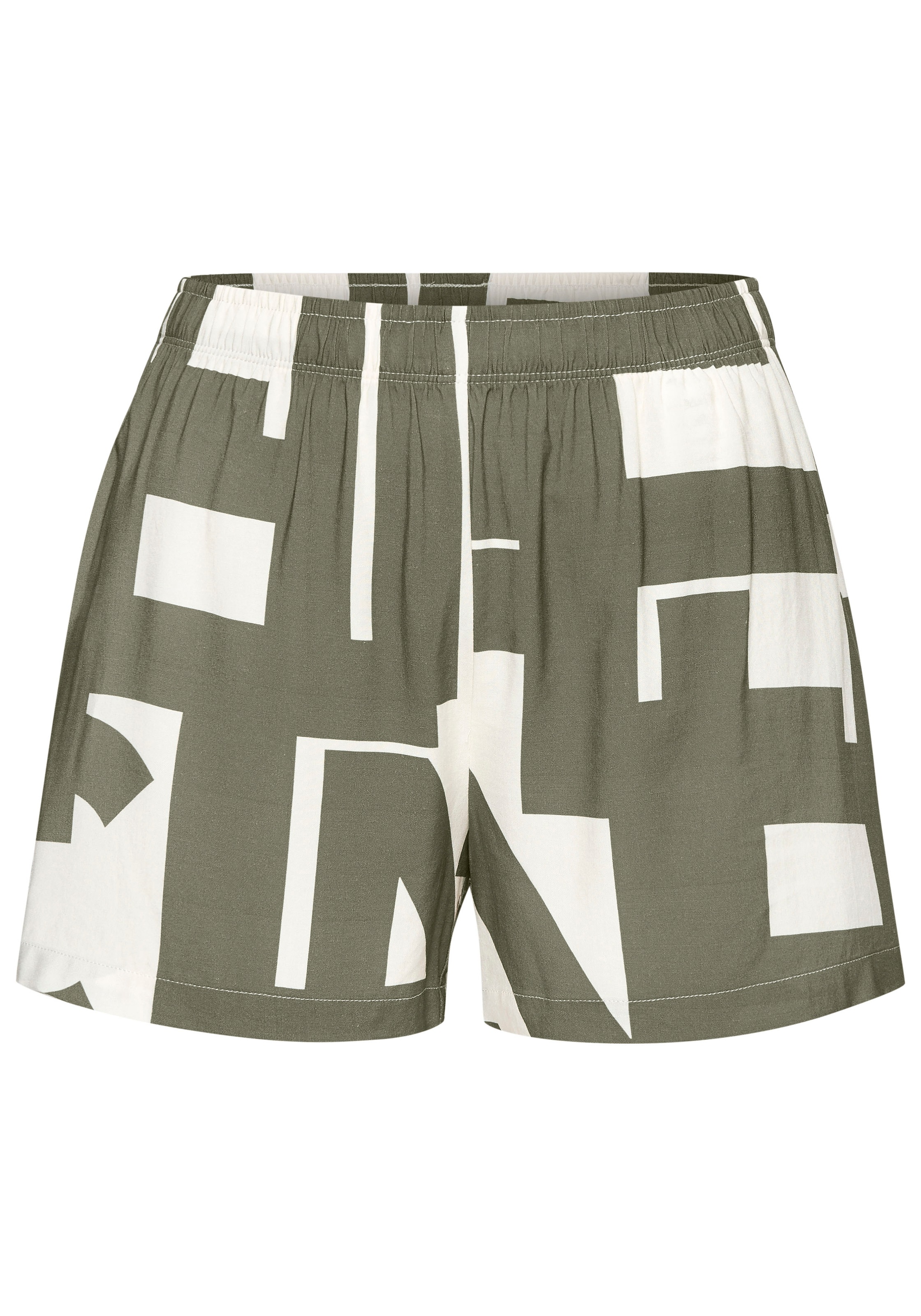 French Connection Women's Pyjama Shorts Green/White Patterned Size 42 3