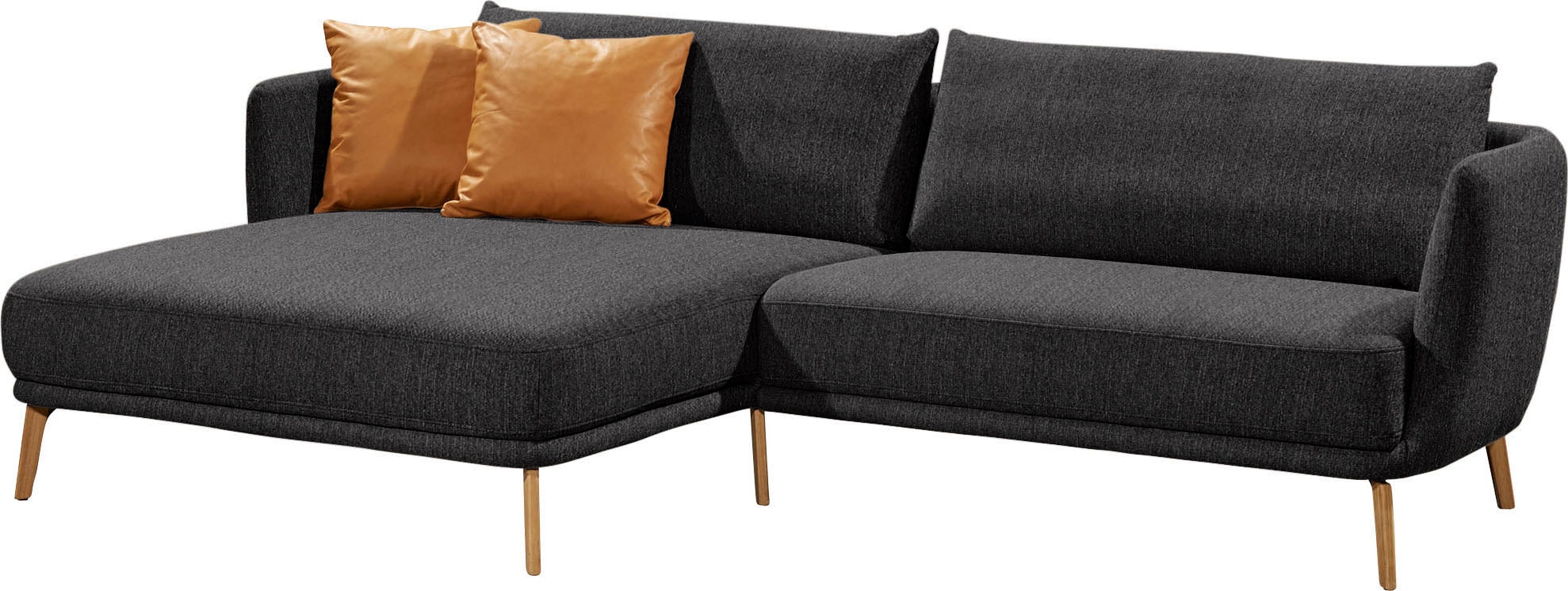 SCHÖNER WOHNEN-Kollektion Ecksofa »Pearl, elegantes Loungesofa mit tollem Sitzkomfort, L-Form«, schmale Armteile und bequeme Rückenkissen für angenehmen Sitzkomfort