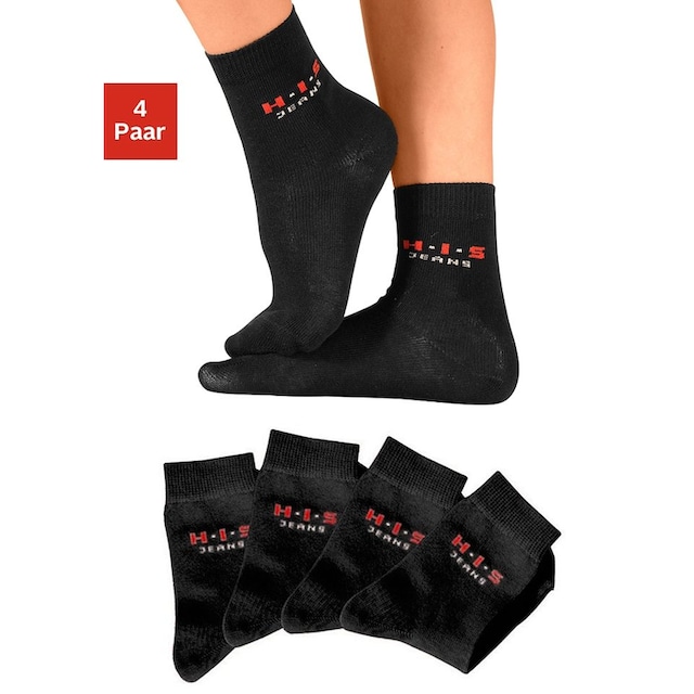 H.I.S Basicsocken, (4 Paar), mit kontrasfarbenem Logo online bestellen |  BAUR